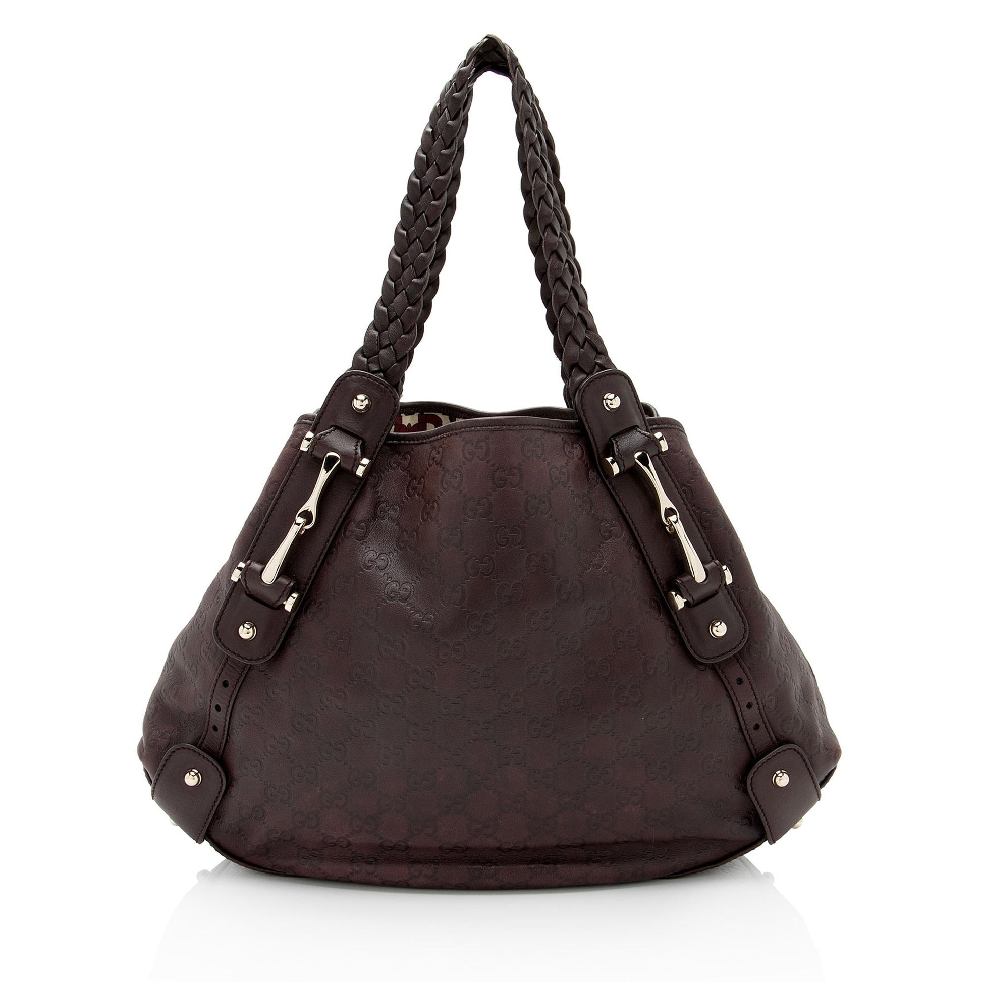 Gucci Guccissima Pelham SHF-nM9nOS Leather Brown Medium Shoulder Bag