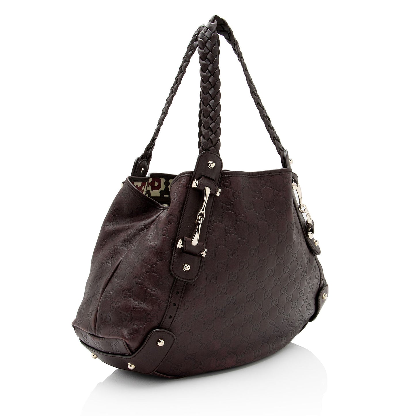 Gucci Guccissima Pelham SHF-nM9nOS Leather Brown Medium Shoulder Bag