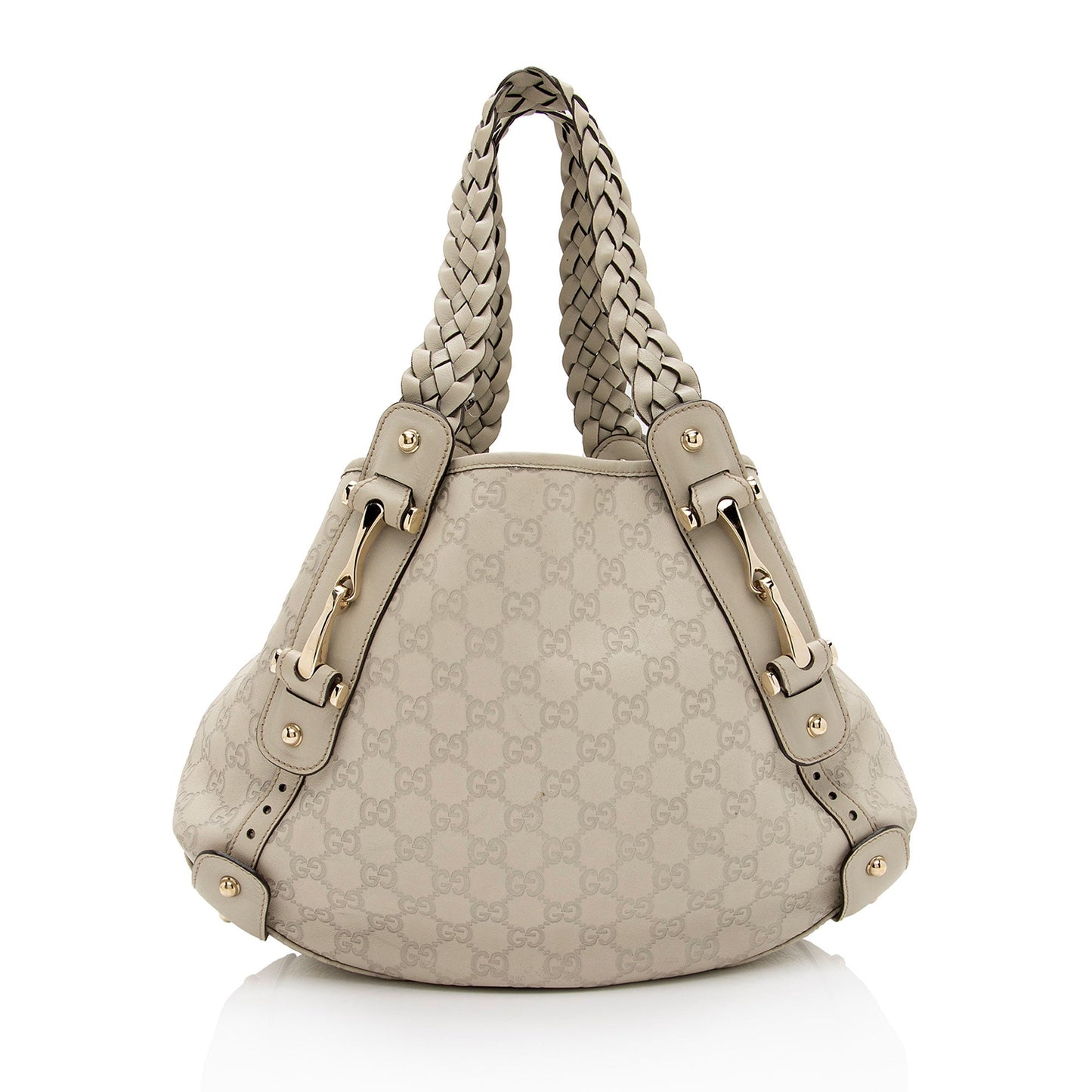 Gucci Guccissima Pelham SHF-qiecoD Leather White Small Shoulder Bag