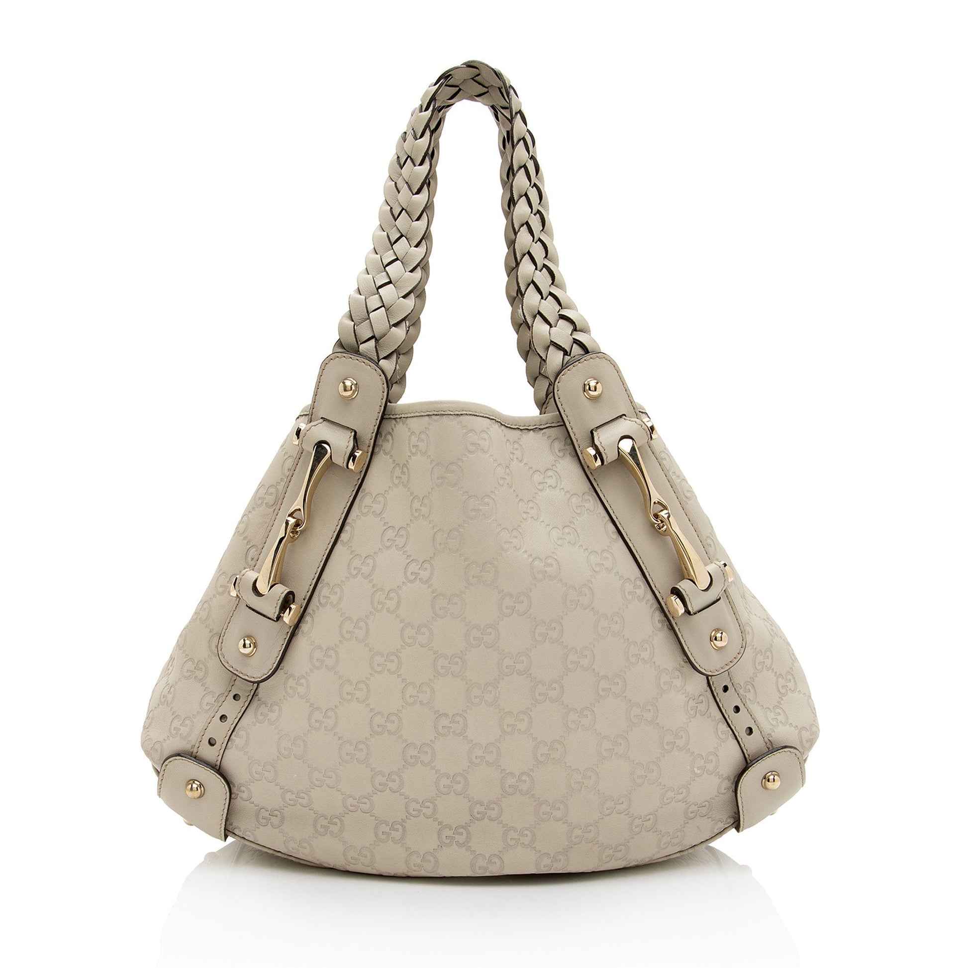 Gucci Guccissima Pelham SHF-qiecoD Leather White Small Shoulder Bag