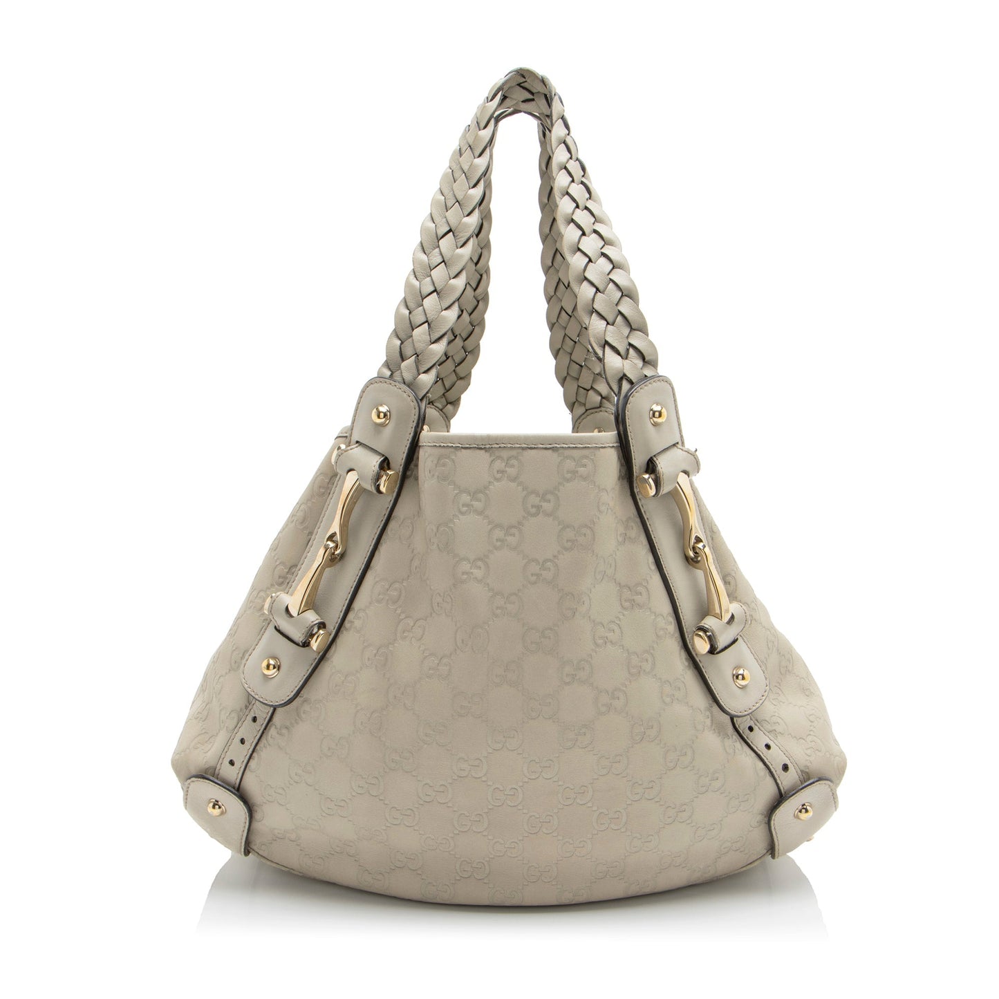 Gucci Guccissima Pelham Leather Grey Small Shoulder Bag