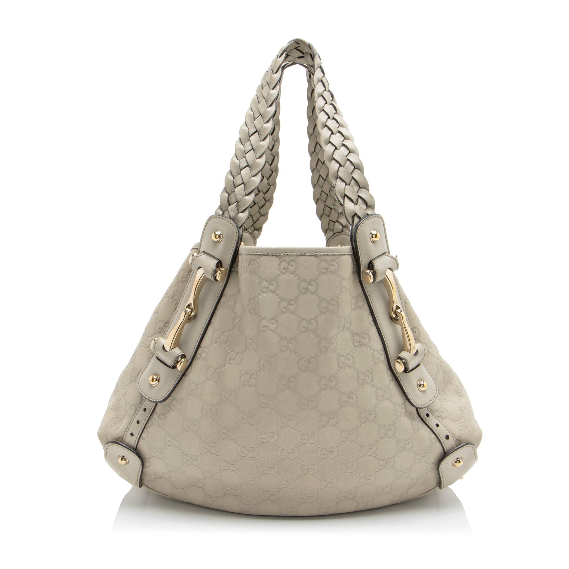 Gucci Guccissima Pelham Leather Grey Small Shoulder Bag
