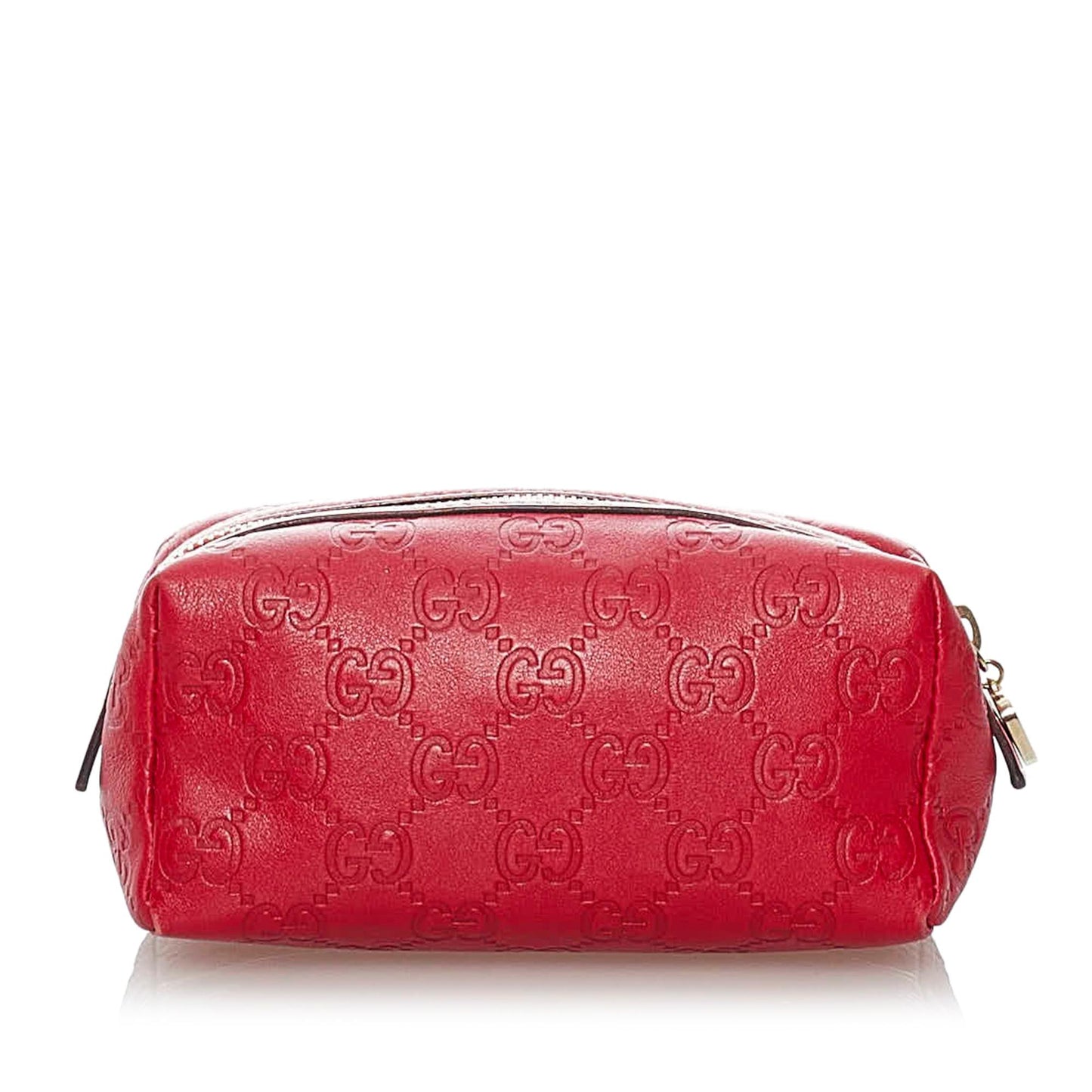 Gucci Guccissima Pouch SHG Leather Calf Red Handbag