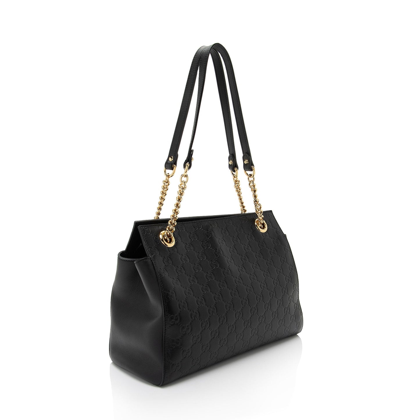 Gucci Guccissima Signature Leather Black Large Tote Bag