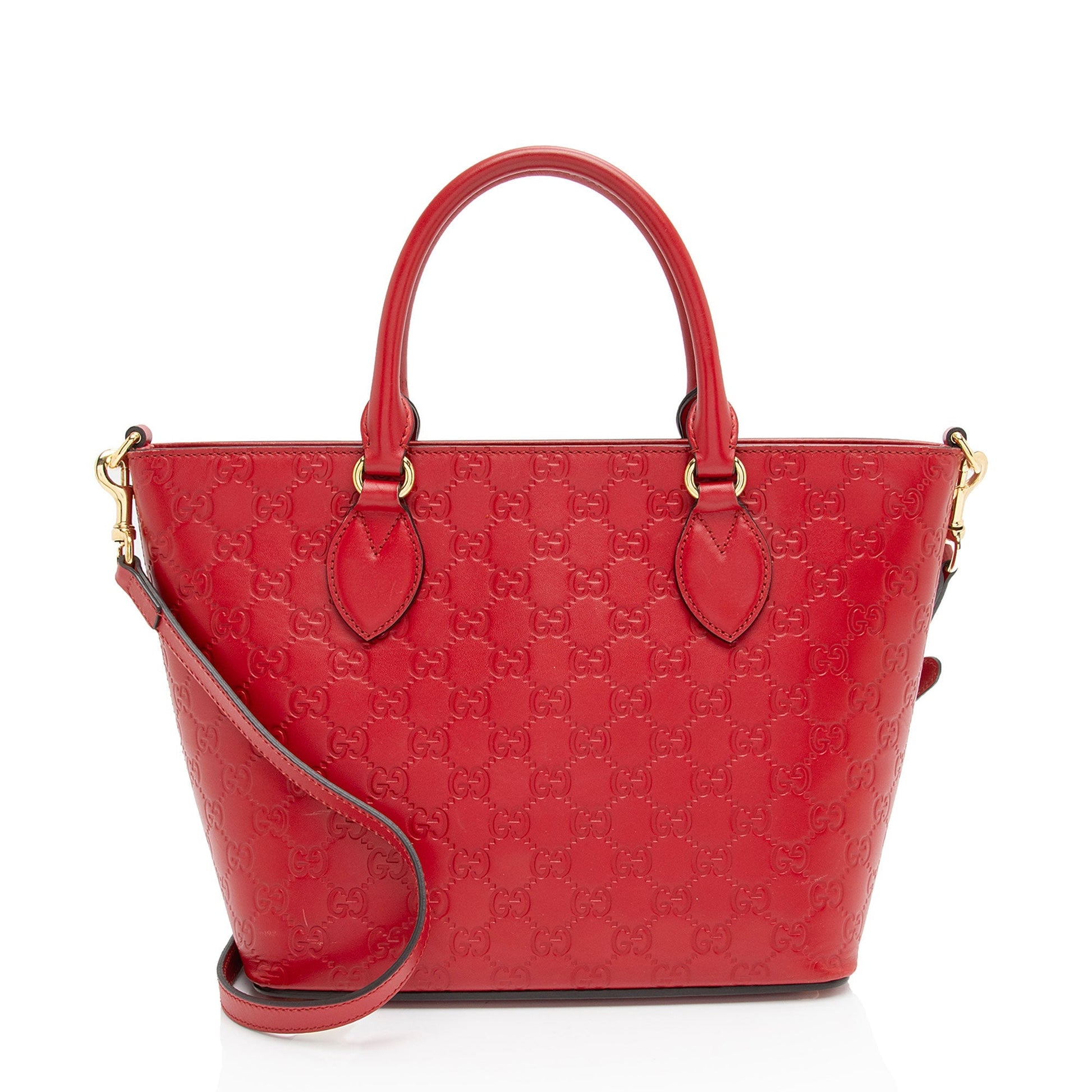 Gucci Guccissima Signature Leather Red Medium Tote Bag