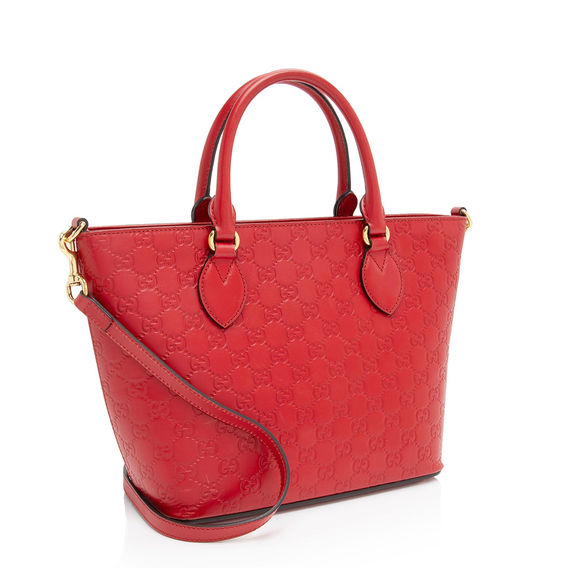 Gucci Guccissima Signature Leather Red Medium Tote Bag