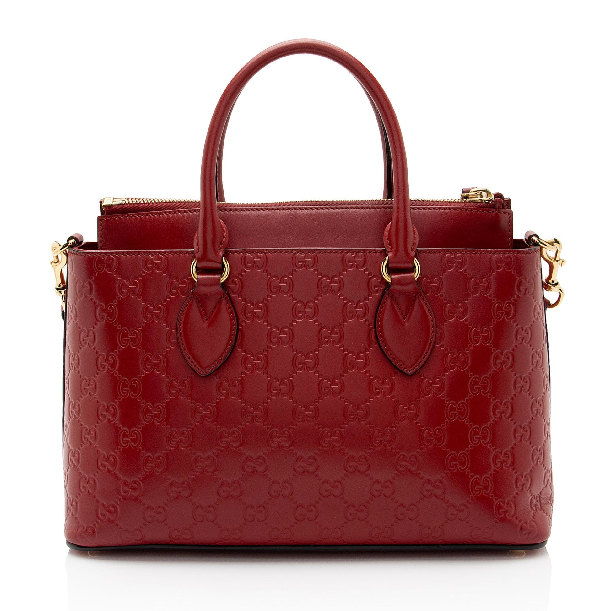 Gucci Guccissima SHF-6jfM9Q Leather Red Small Tote Bag