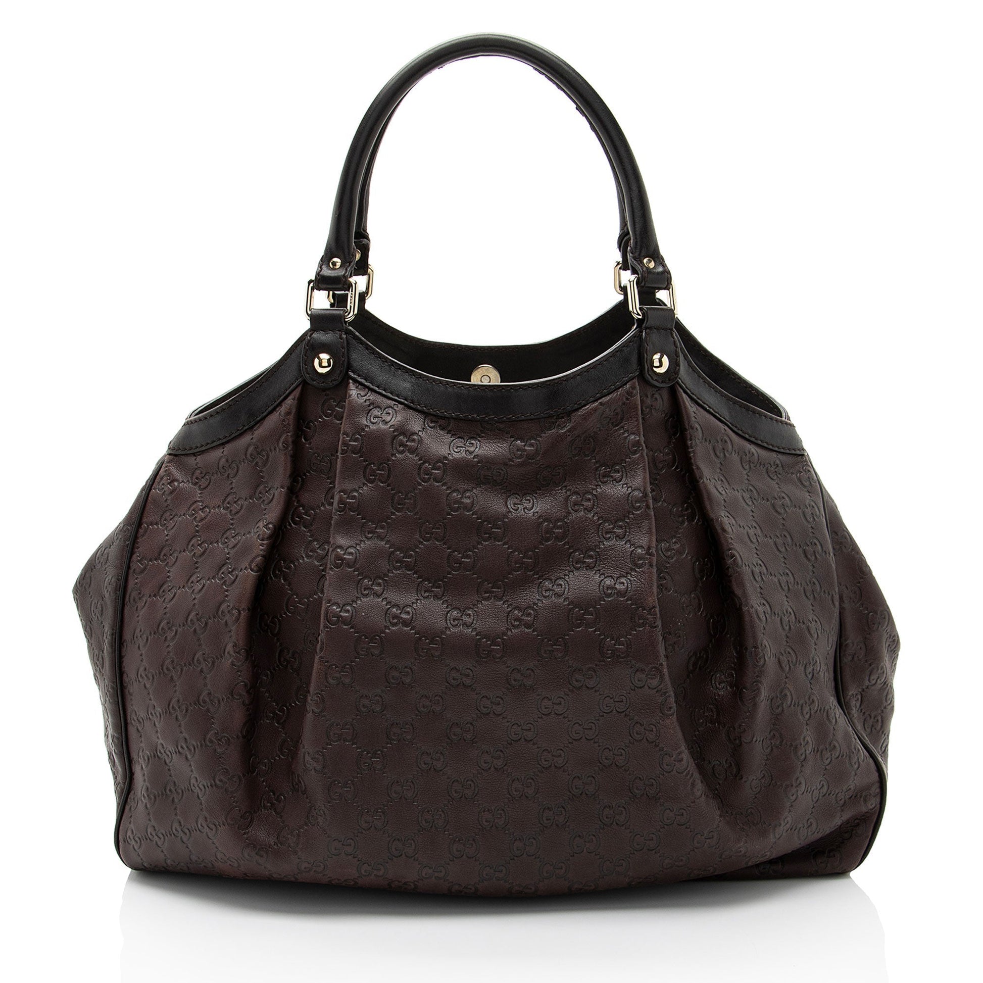 Gucci Guccissima Sukey Leather Brown Large Tote Bag