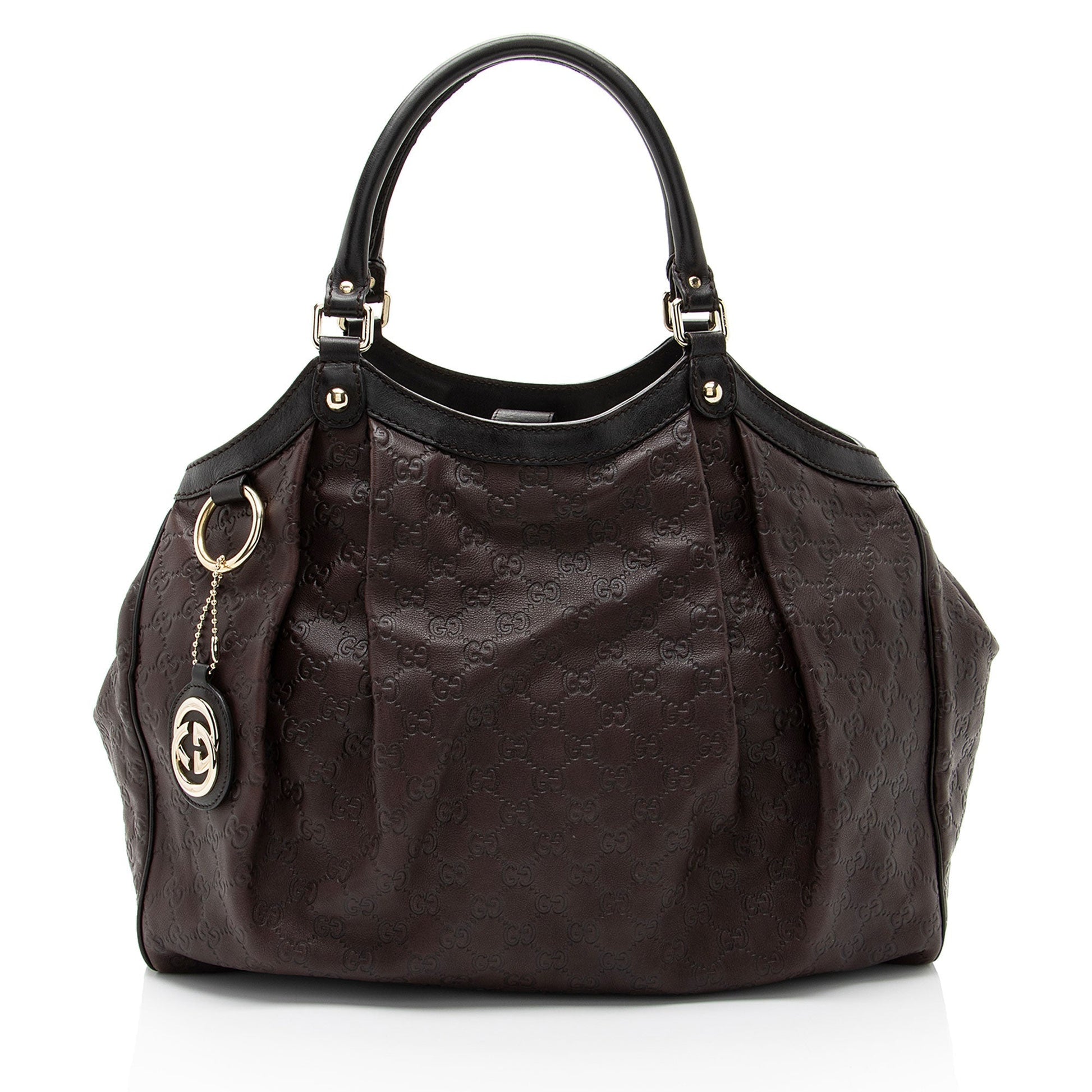 Gucci Guccissima Sukey Leather Brown Large Tote Bag