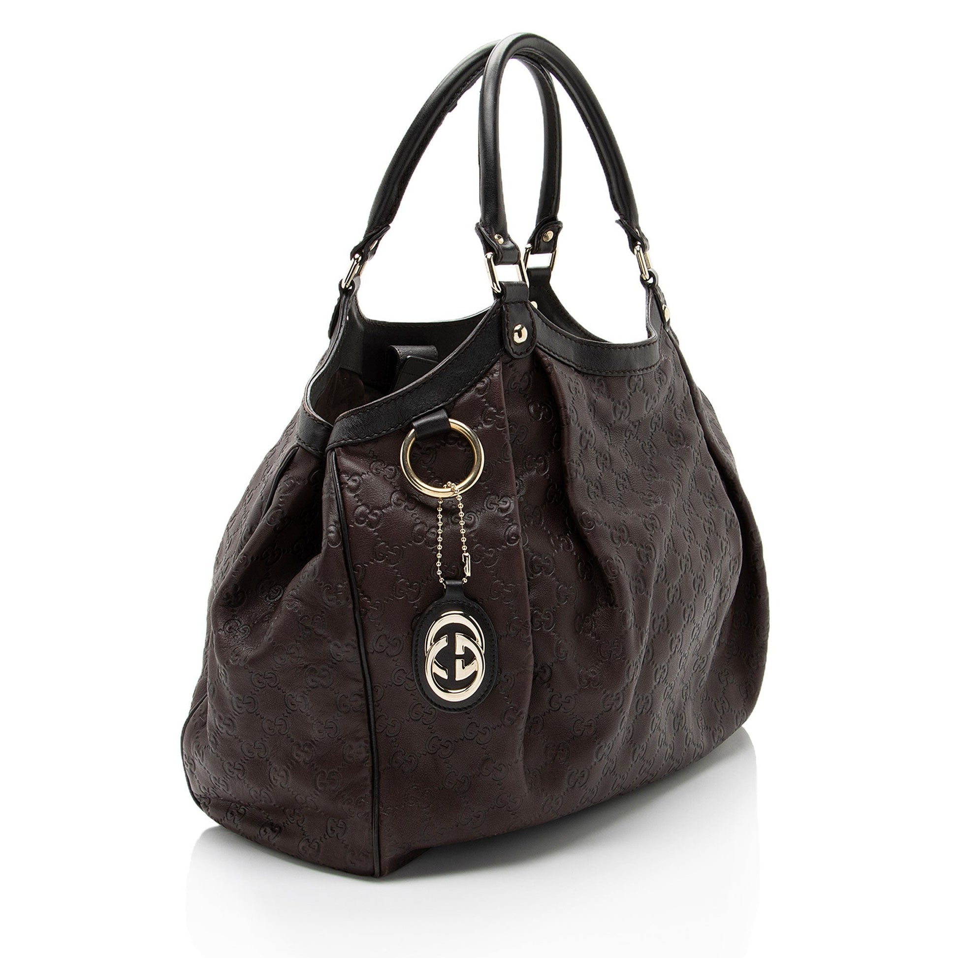 Gucci Guccissima Sukey Leather Brown Large Tote Bag