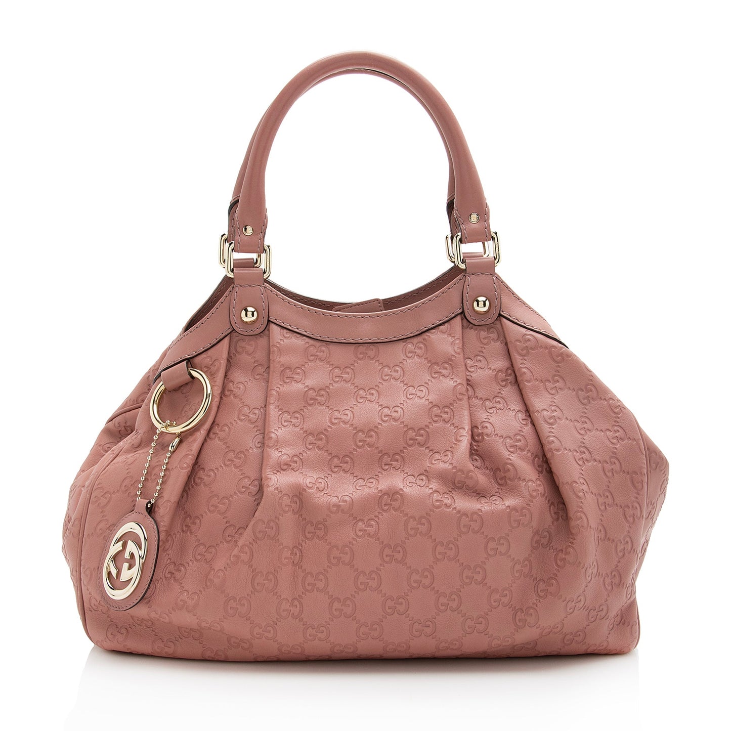 Gucci Guccissima Sukey SHF Leather Pink Medium Tote Bag