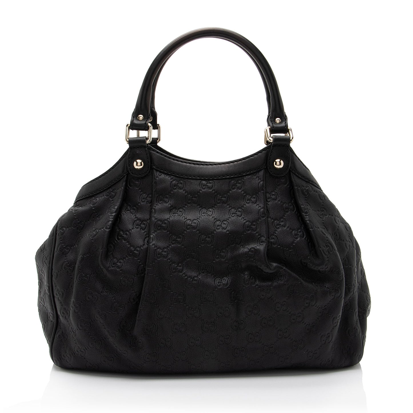 Gucci Guccissima Sukey SHF-G9D42y Leather Black Medium Tote Bag