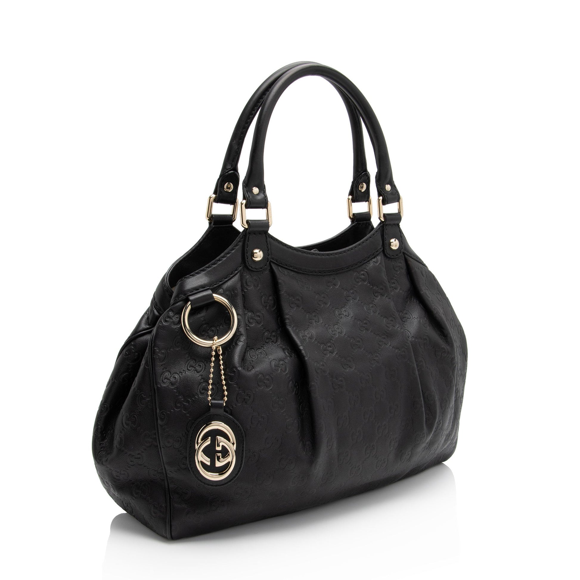 Gucci Guccissima Sukey SHF-BFijXk Leather Black Medium Tote Bag