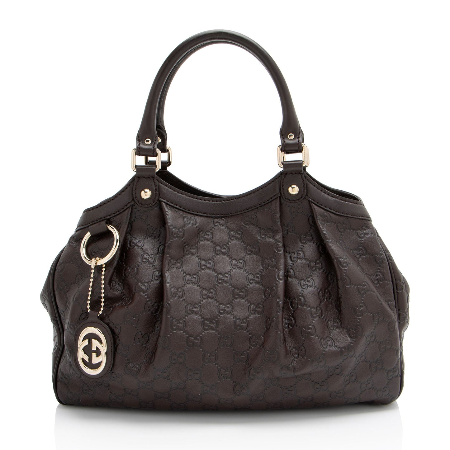 Gucci Guccissima Sukey SHF-IQNDES Leather Brown Medium Tote Bag