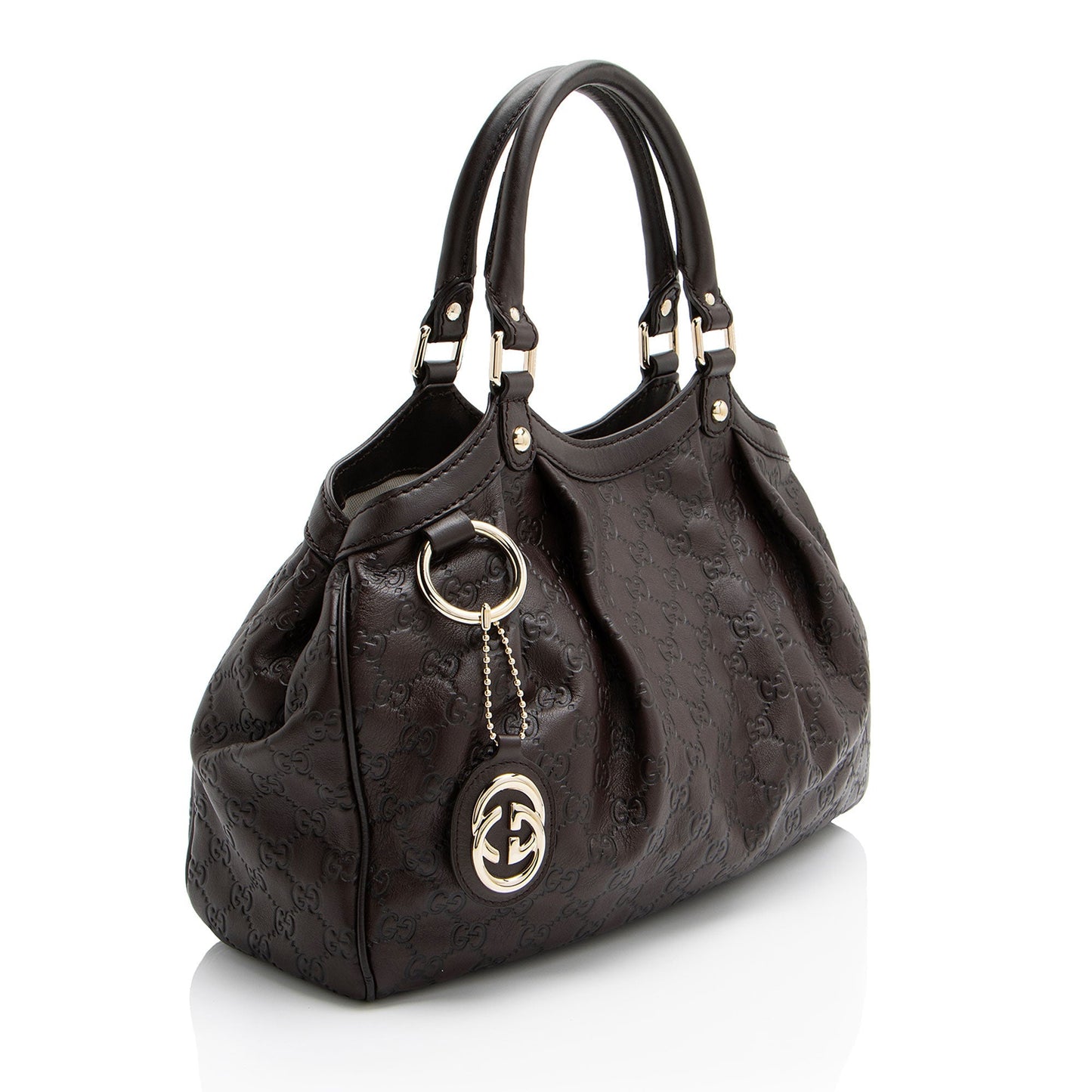 Gucci Guccissima Sukey SHF-IQNDES Leather Brown Medium Tote Bag