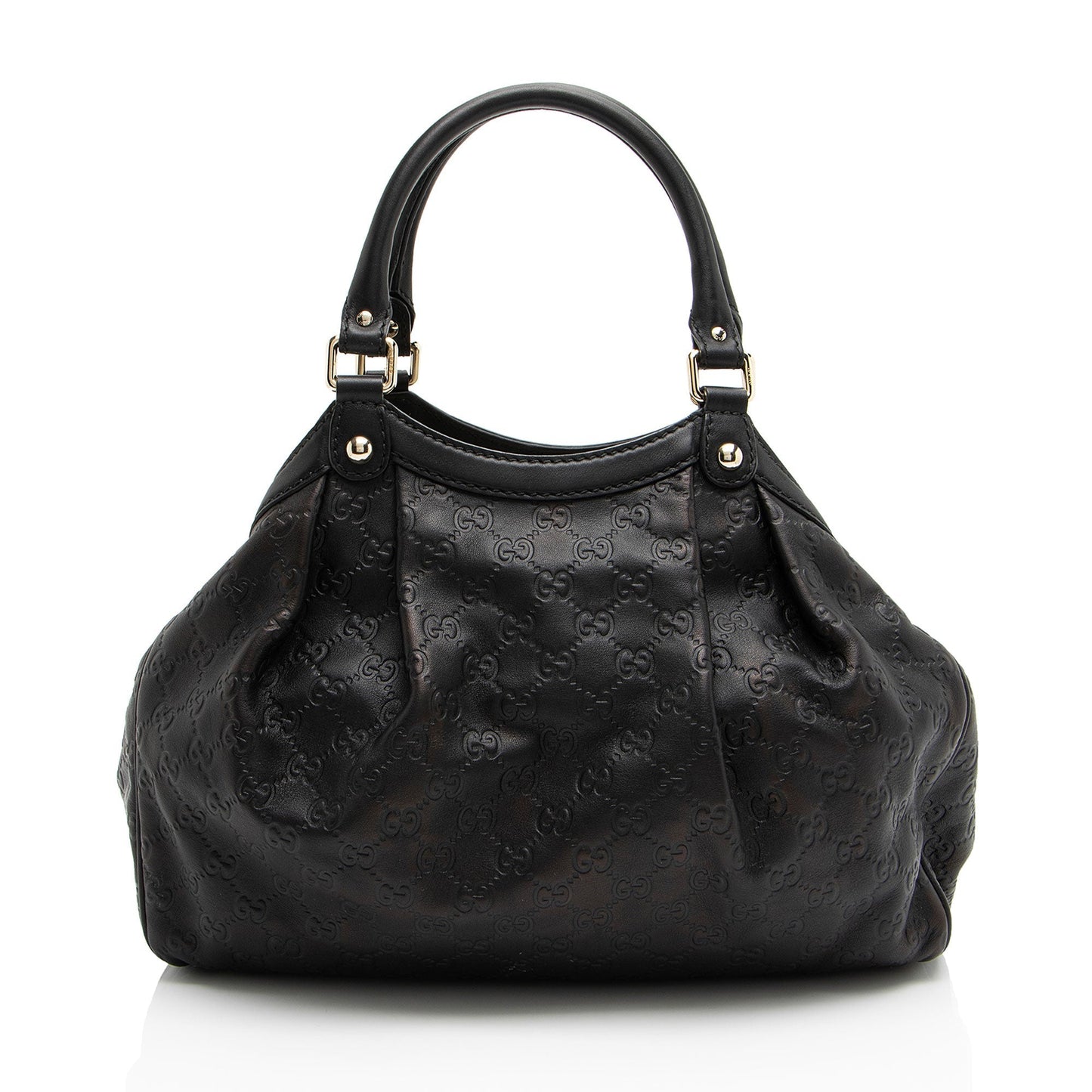 Gucci Guccissima Sukey Leather Black Medium Tote Bag