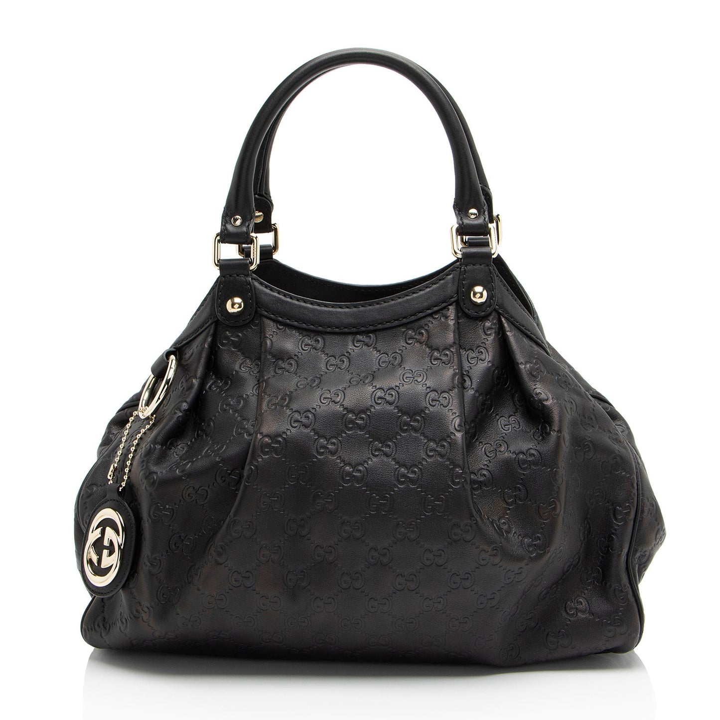 Gucci Guccissima Sukey Leather Black Medium Tote Bag