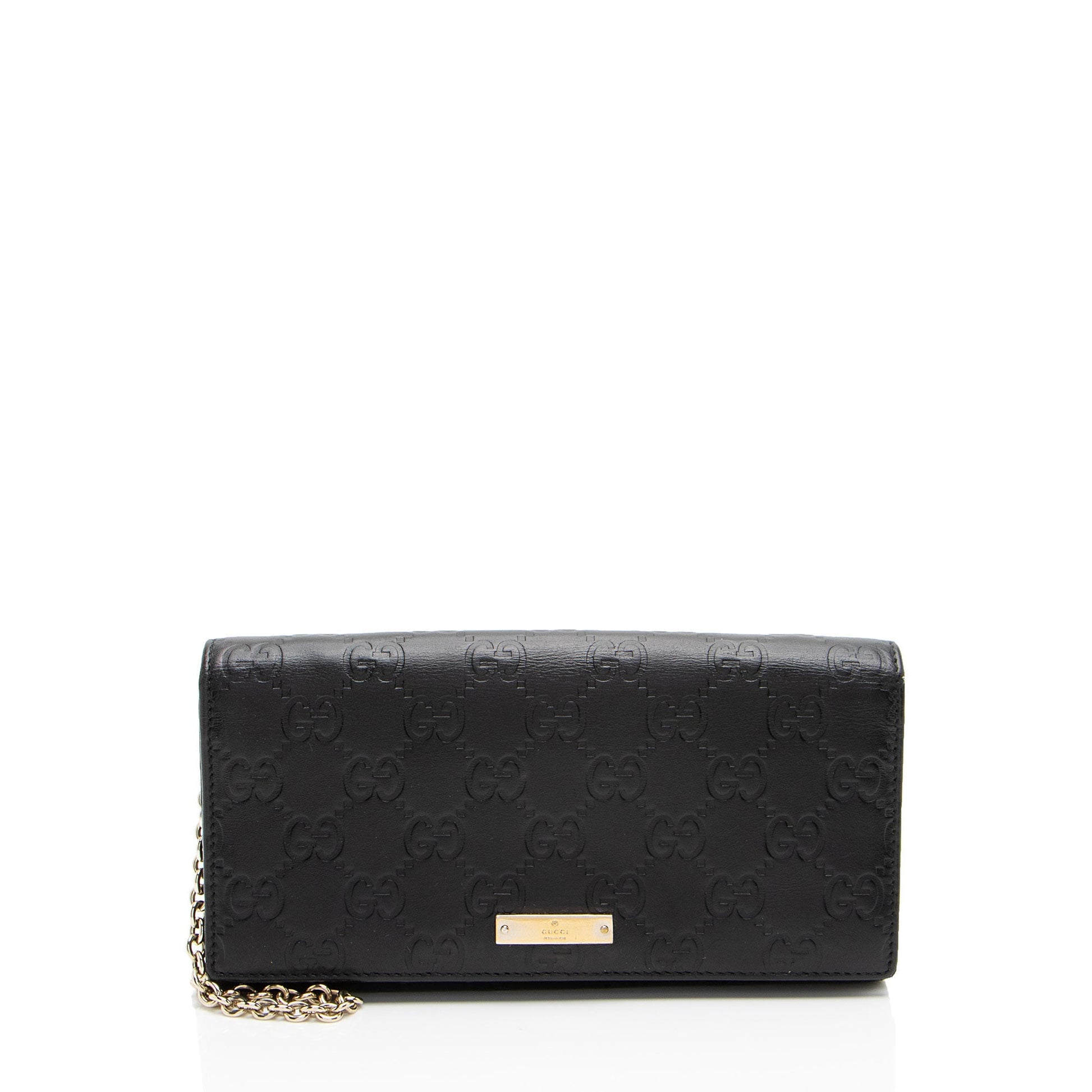 Gucci Guccissima Wallet on SHF-7tUszV Leather Black Chain Shoulder Bag