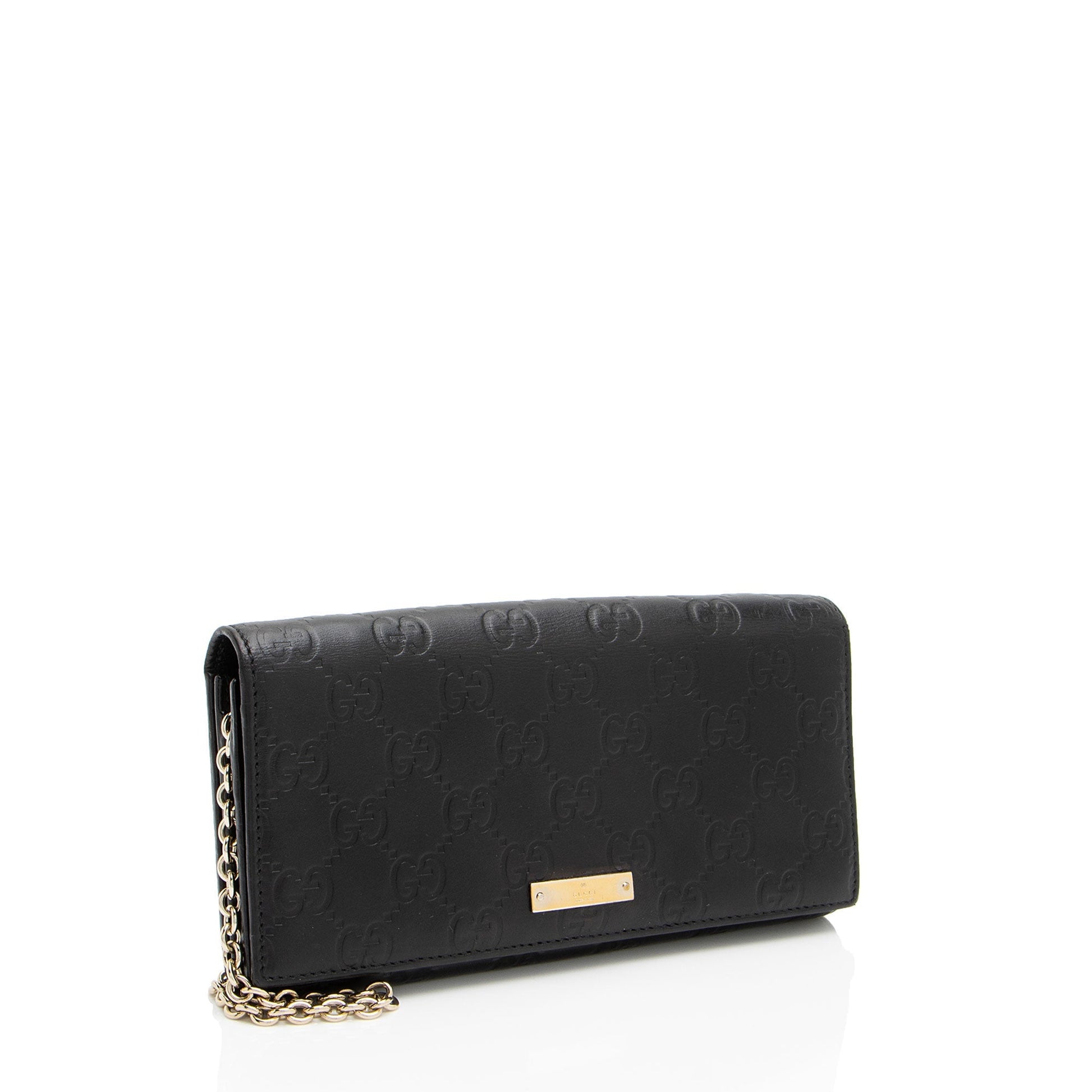 Gucci Guccissima Wallet on SHF-7tUszV Leather Black Chain Shoulder Bag