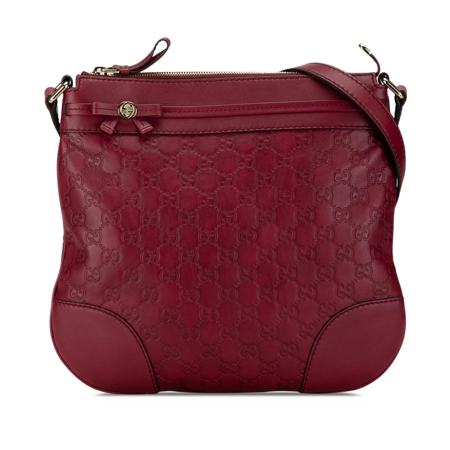 Gucci Guccissima Mayfair Calf Red Crossbody Bag