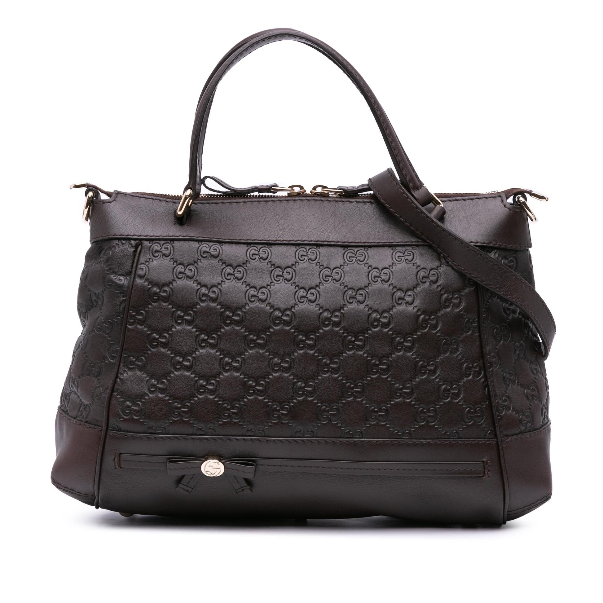 Gucci Guccissima Mayfair Calf Brown Satchel Bag