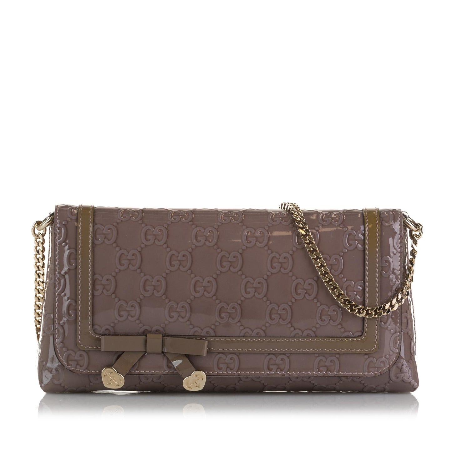 Gucci Guccissima Mayfair SHG-VFLAqr Leather Patent Brown Shoulder Bag
