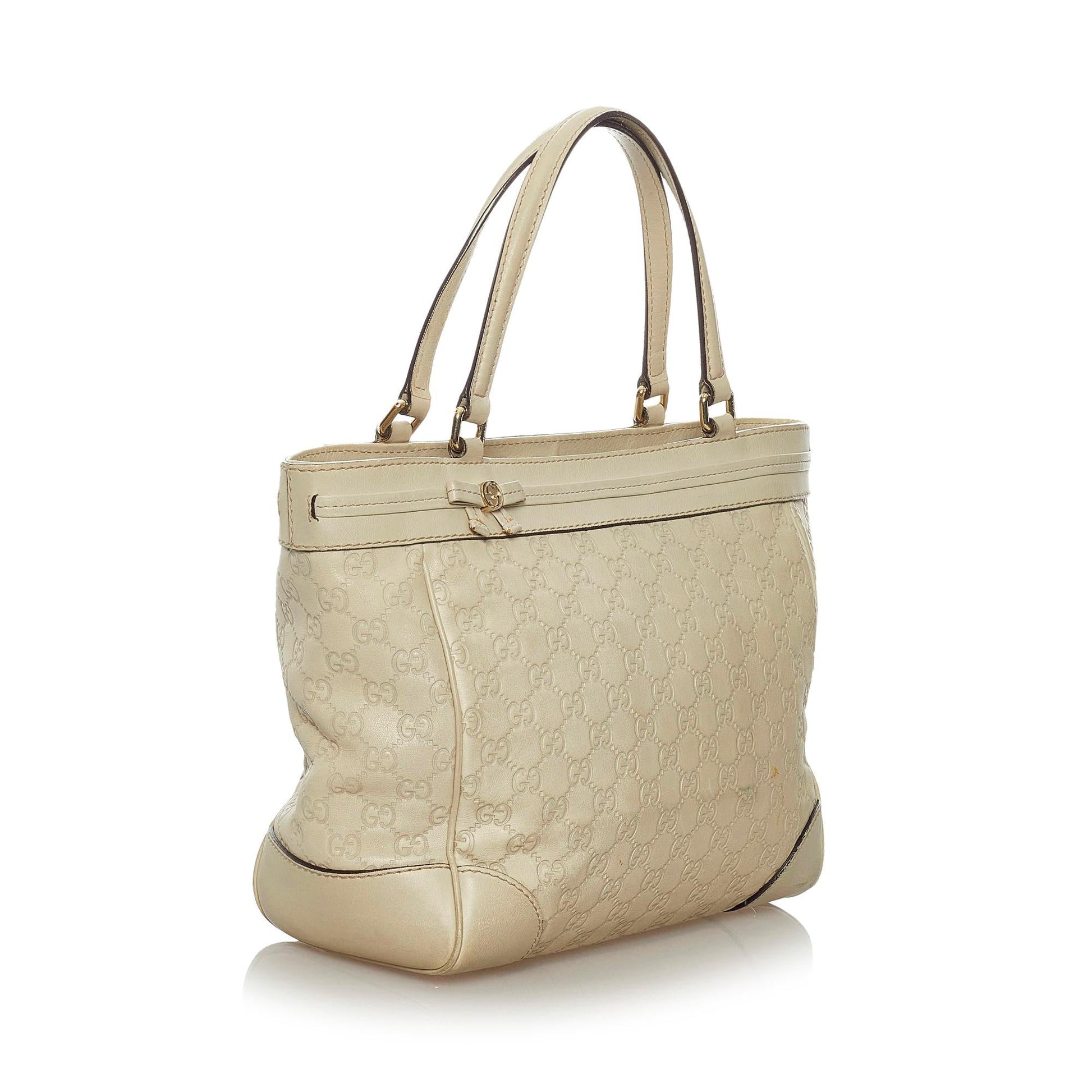 Gucci Guccissima Mayfair SHG Calf White Tote Bag