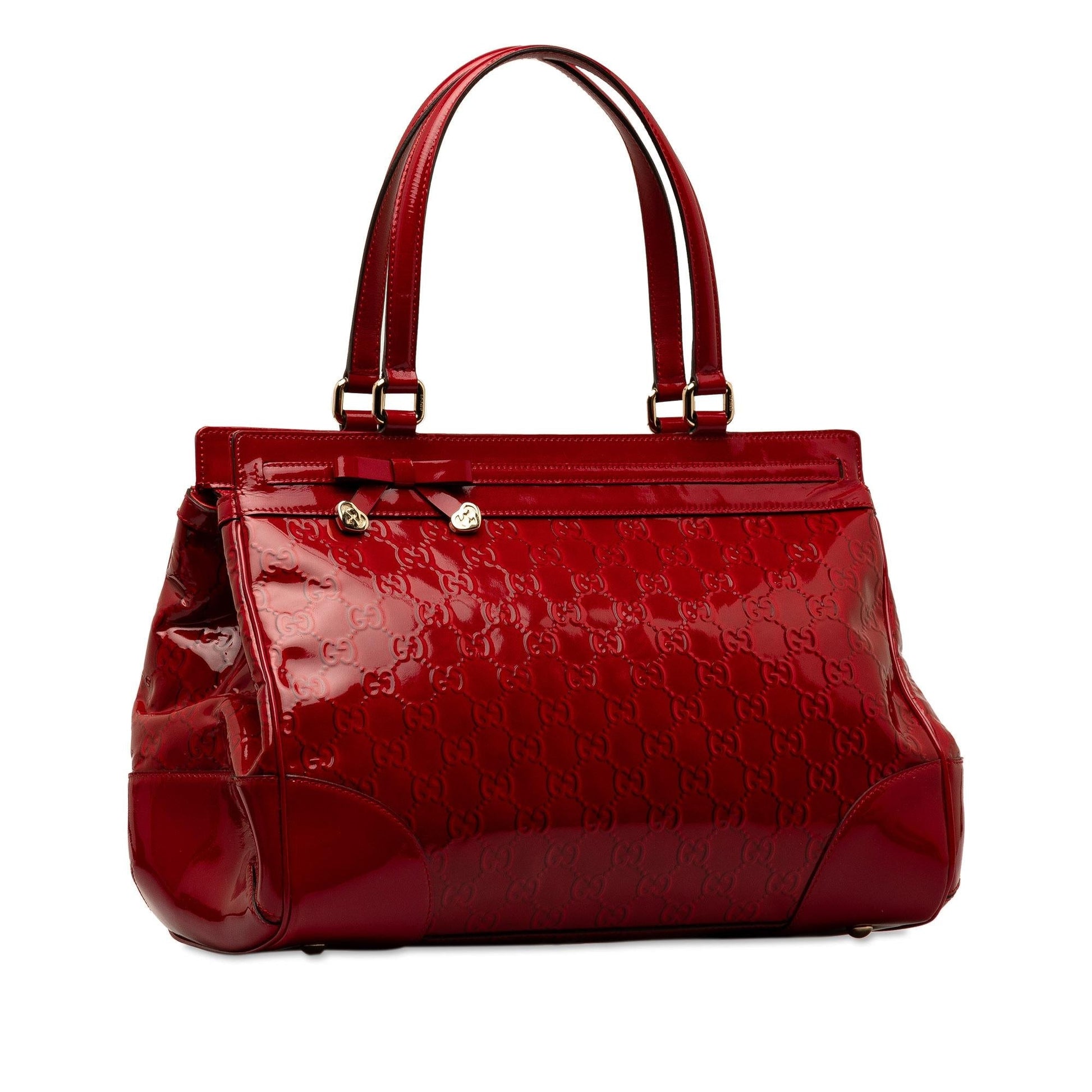 Gucci Guccissima Mayfair SHG-g4ccOc Leather Patent Red Tote Bag