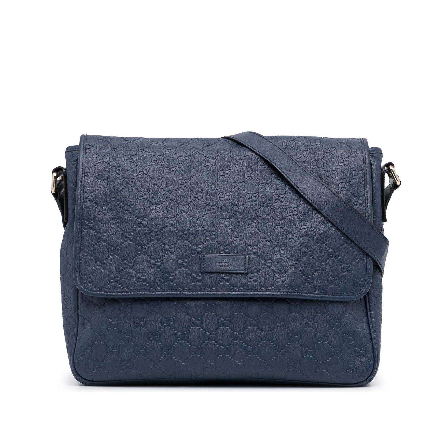 Gucci Guccissima Messenger SHG-ZV3dkD Calf Blue Crossbody Bag