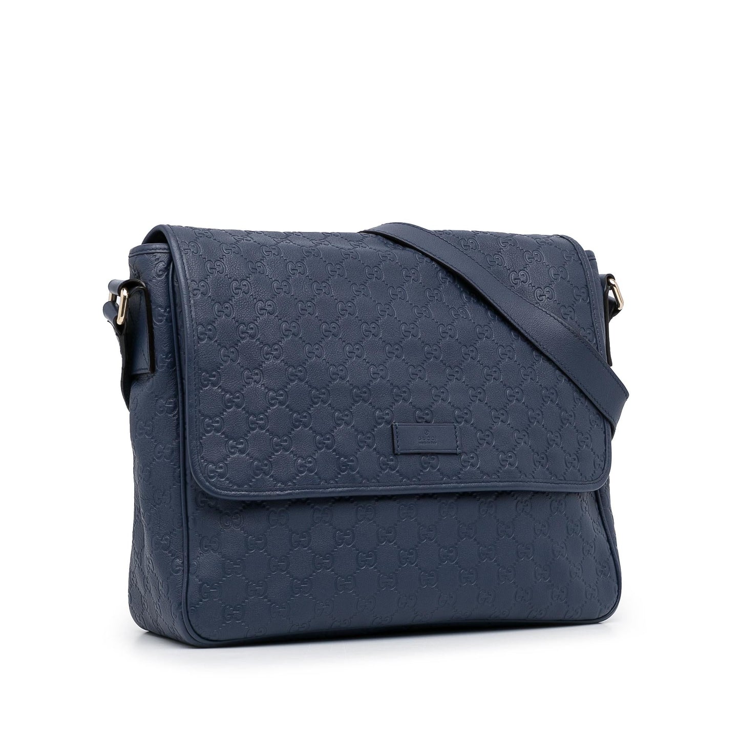 Gucci Guccissima Messenger SHG-ZV3dkD Calf Blue Crossbody Bag