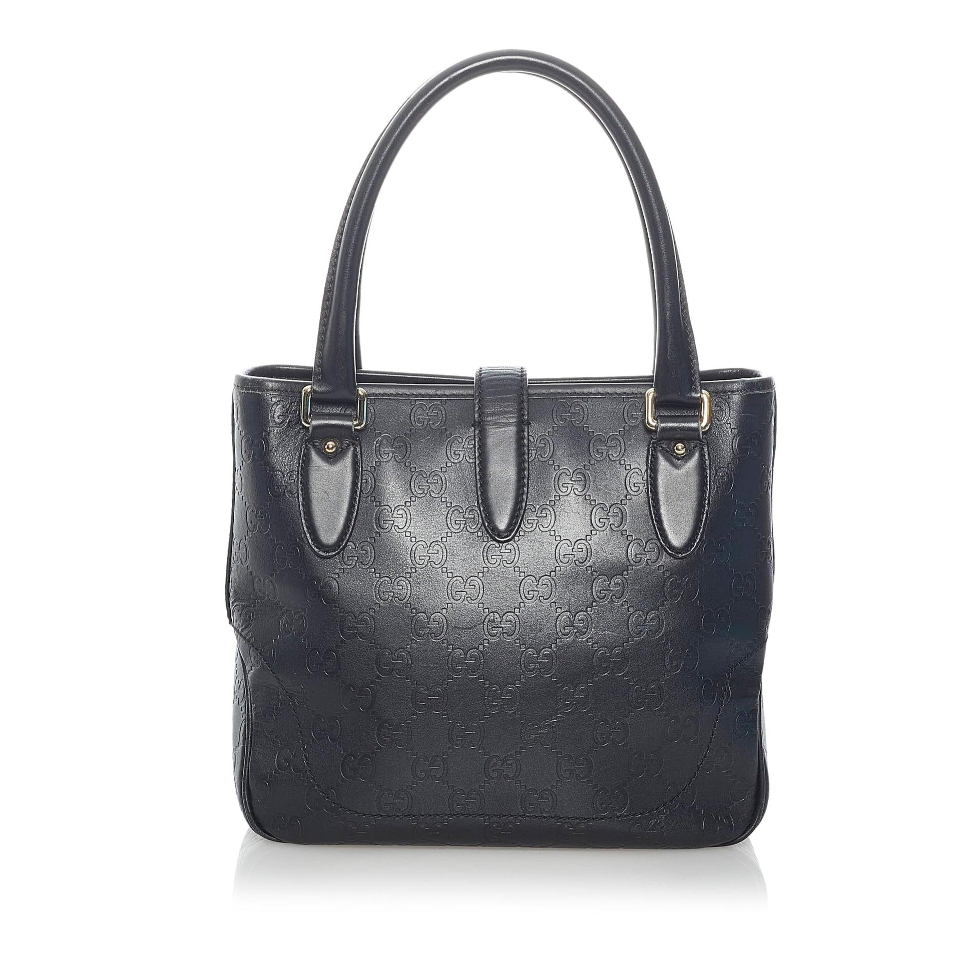 Gucci Guccissima New Jackie SHG Calf Black Satchel Bag