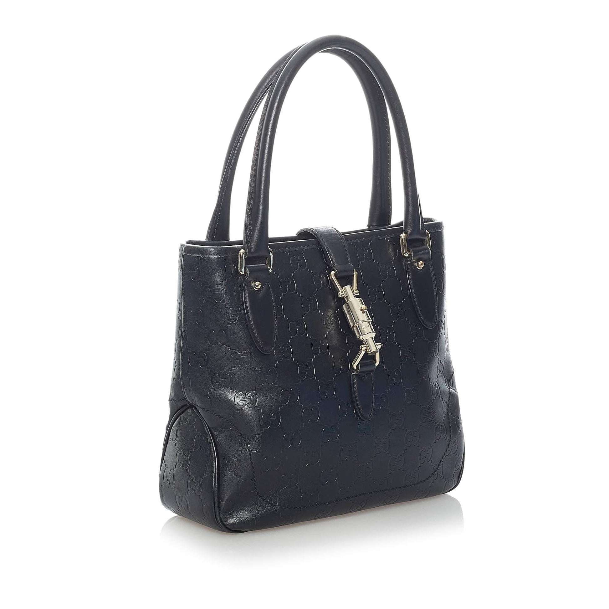 Gucci Guccissima New Jackie SHG Calf Black Satchel Bag