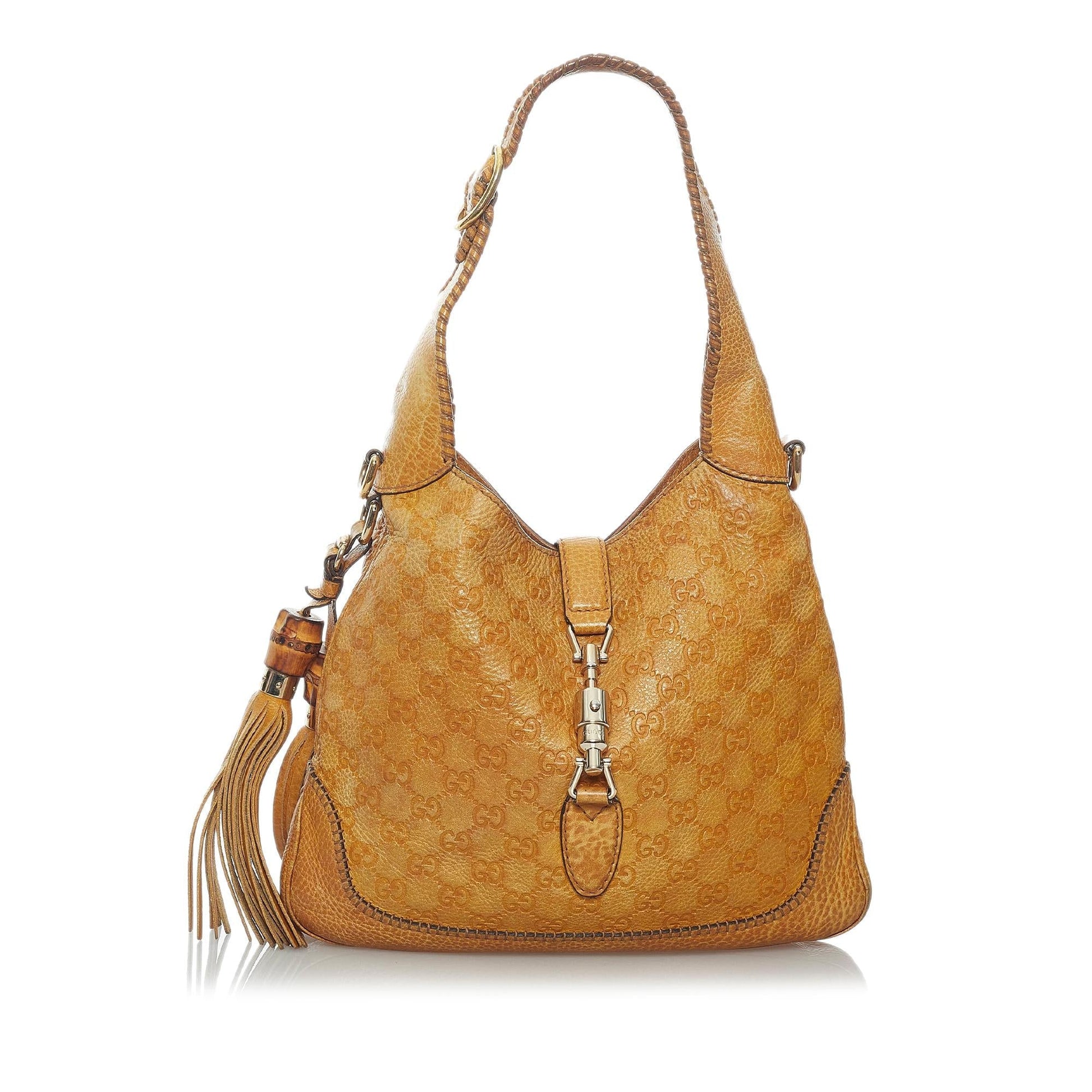 Gucci Guccissima New Jackie SHG Calf Brown Satchel Bag
