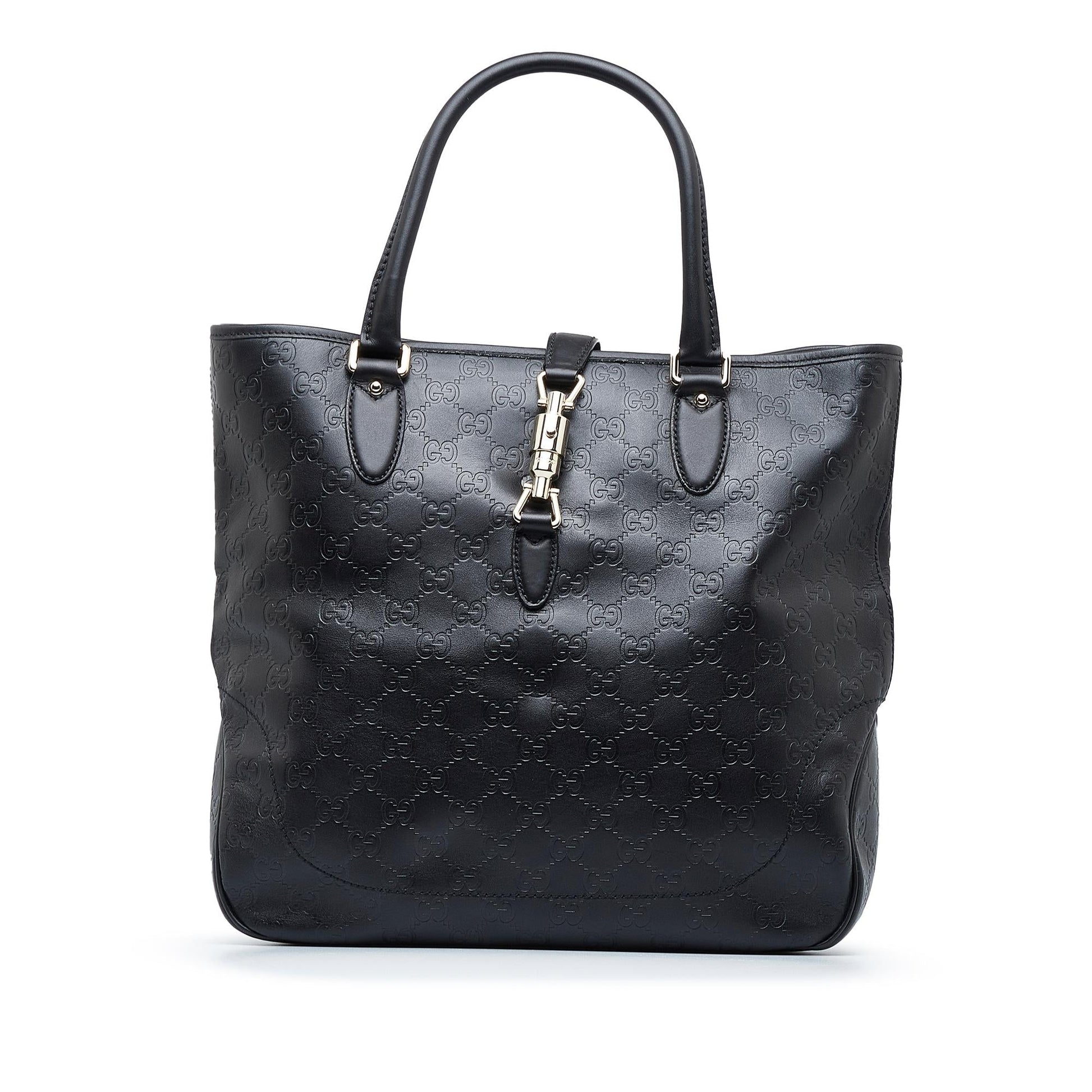 Gucci Guccissima New Jackie SHG-kH4Dlg Calf Black Tote Bag