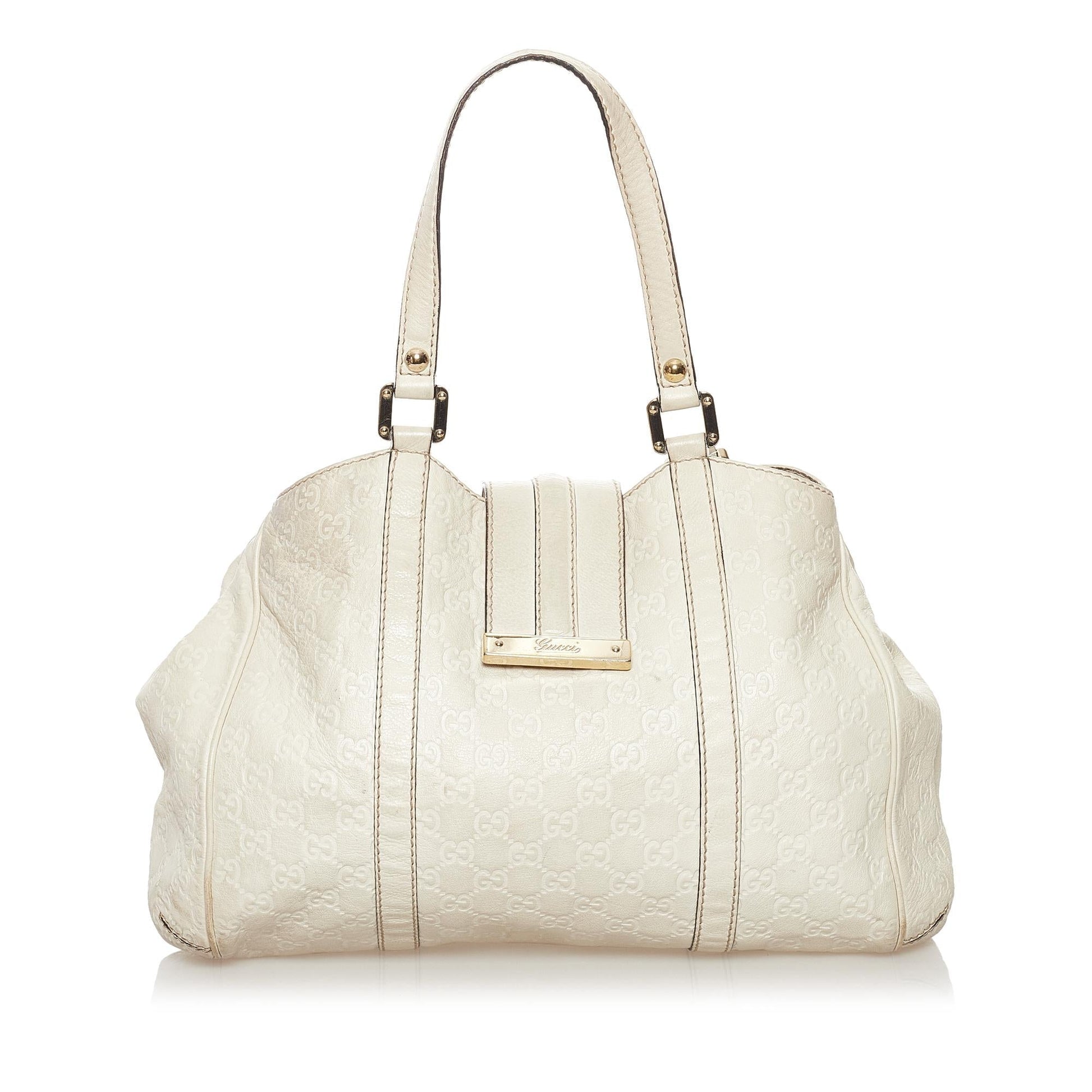 Gucci Guccissima New Ladies SHG Calf White Shoulder Bag