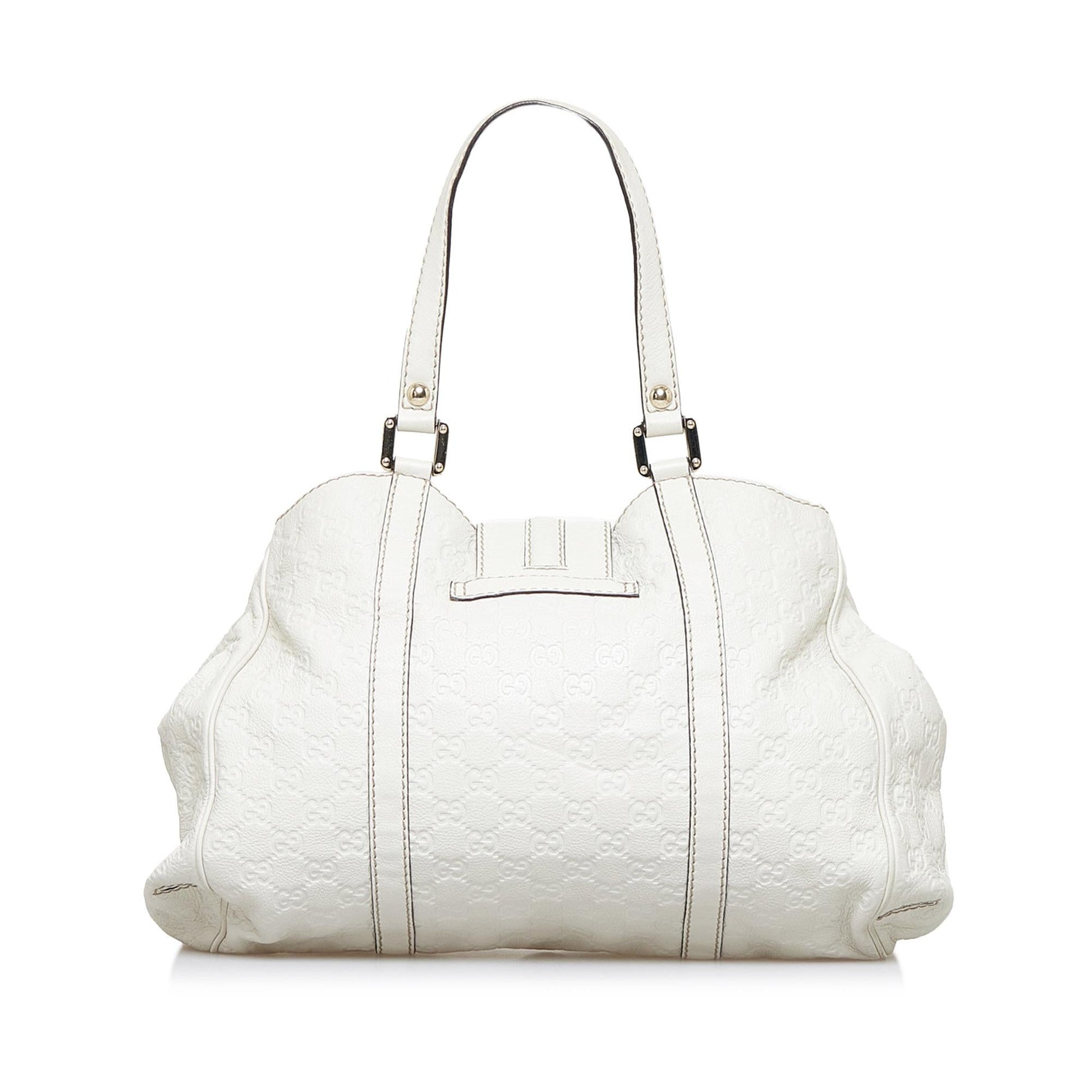 Gucci Guccissima New Ladies SHG-7GtORb Calf White Shoulder Bag