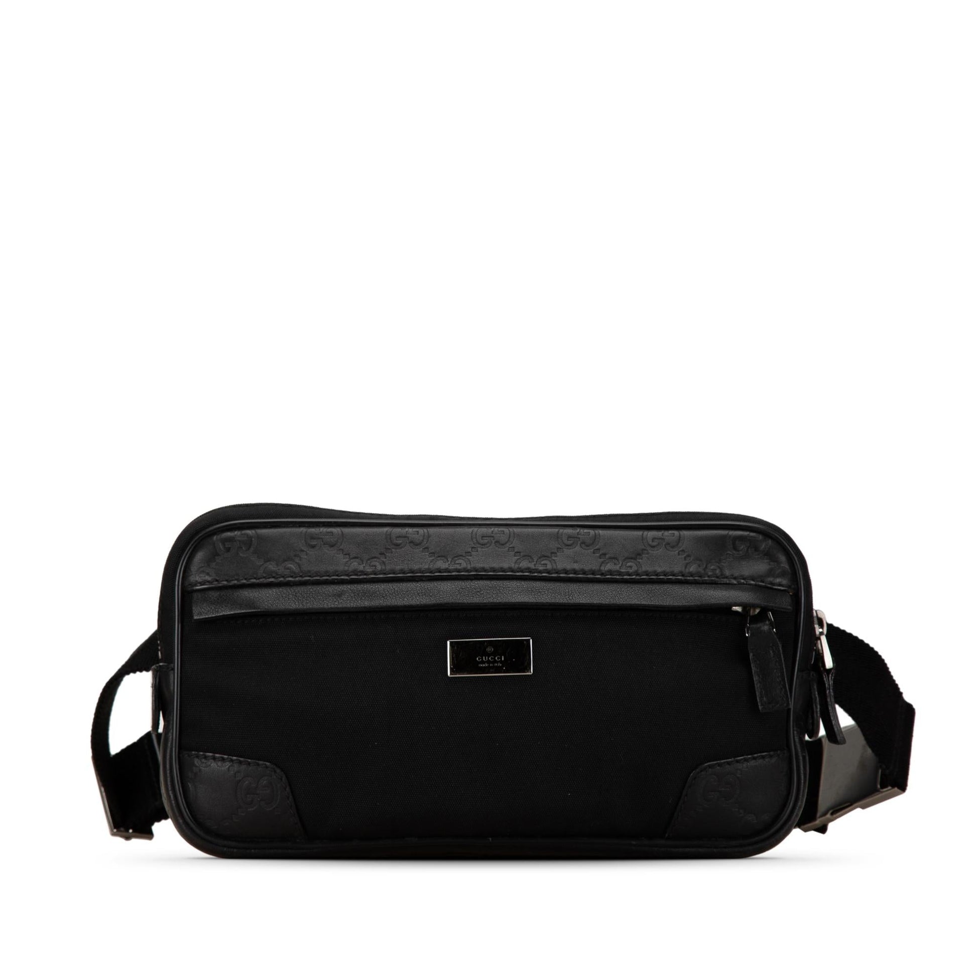 Gucci Guccissima Trim Belt Nylon Black Accessory