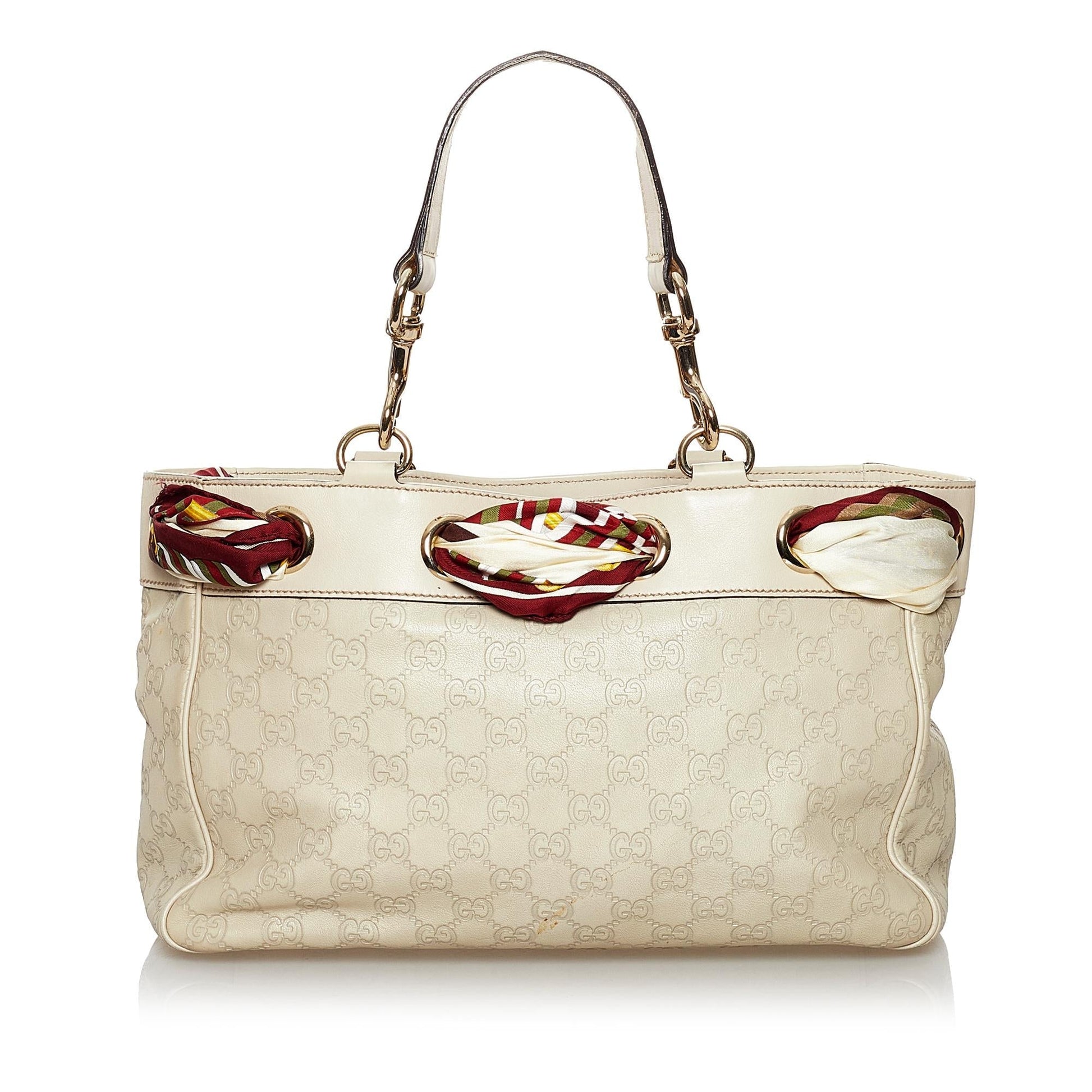 Gucci Guccissima Positano SHG Calf White Satchel Bag
