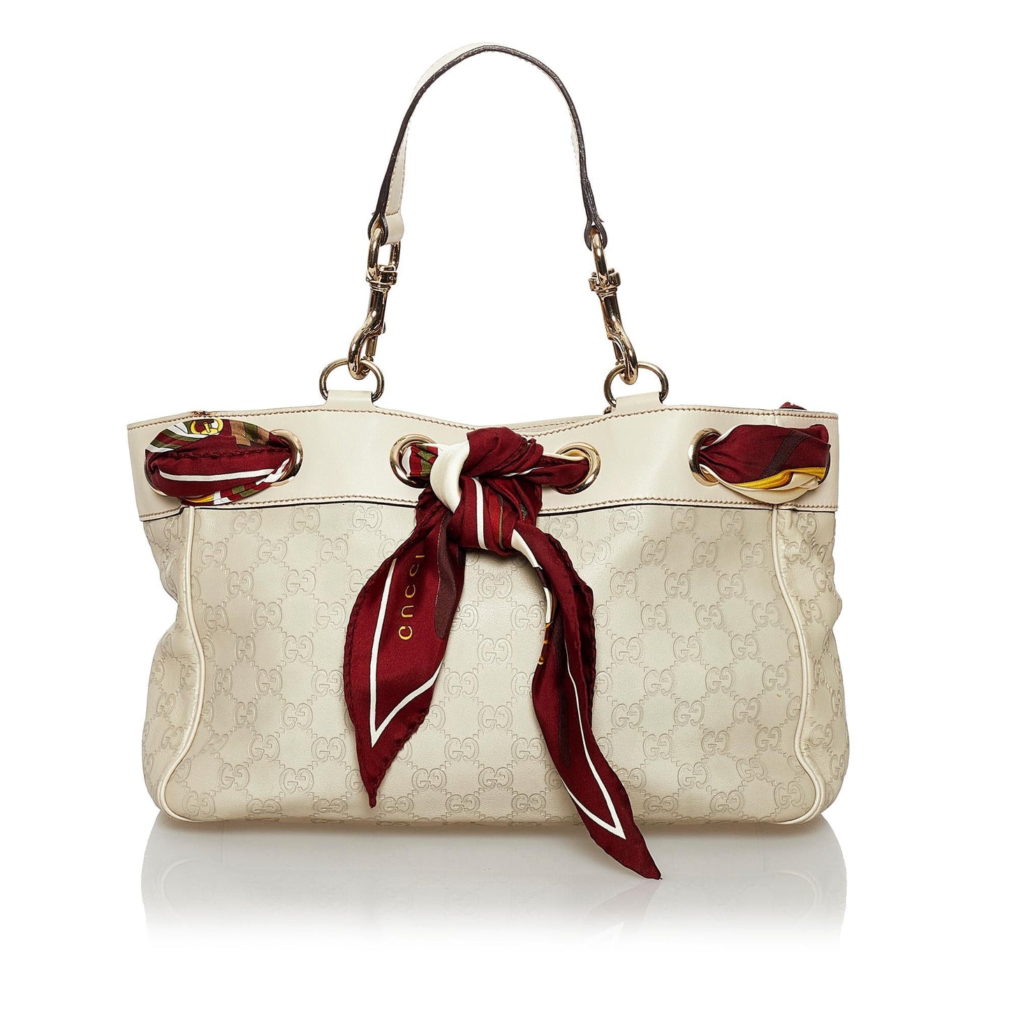 Gucci Guccissima Positano SHG Calf White Satchel Bag