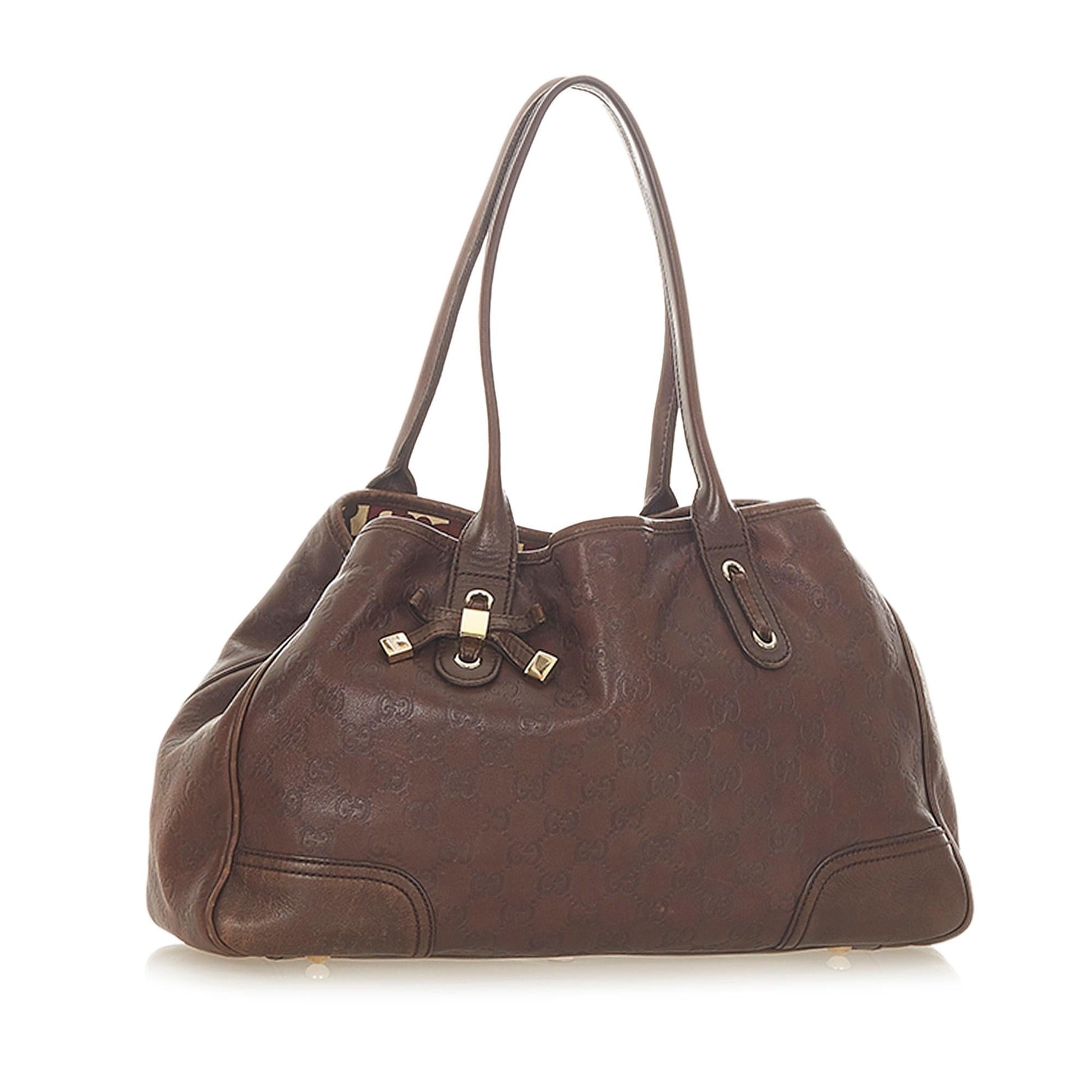 Gucci Guccissima Princy SHG Leather Calf Brown Tote Bag