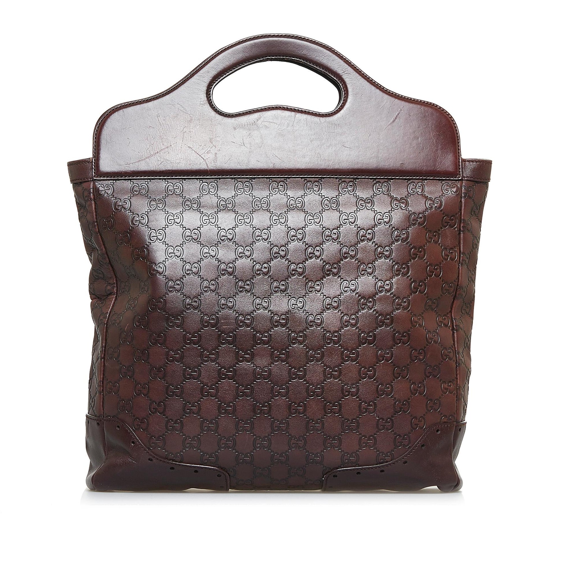 Gucci Guccissima Punch SHG-8Kgvyg Calf Brown Satchel Bag