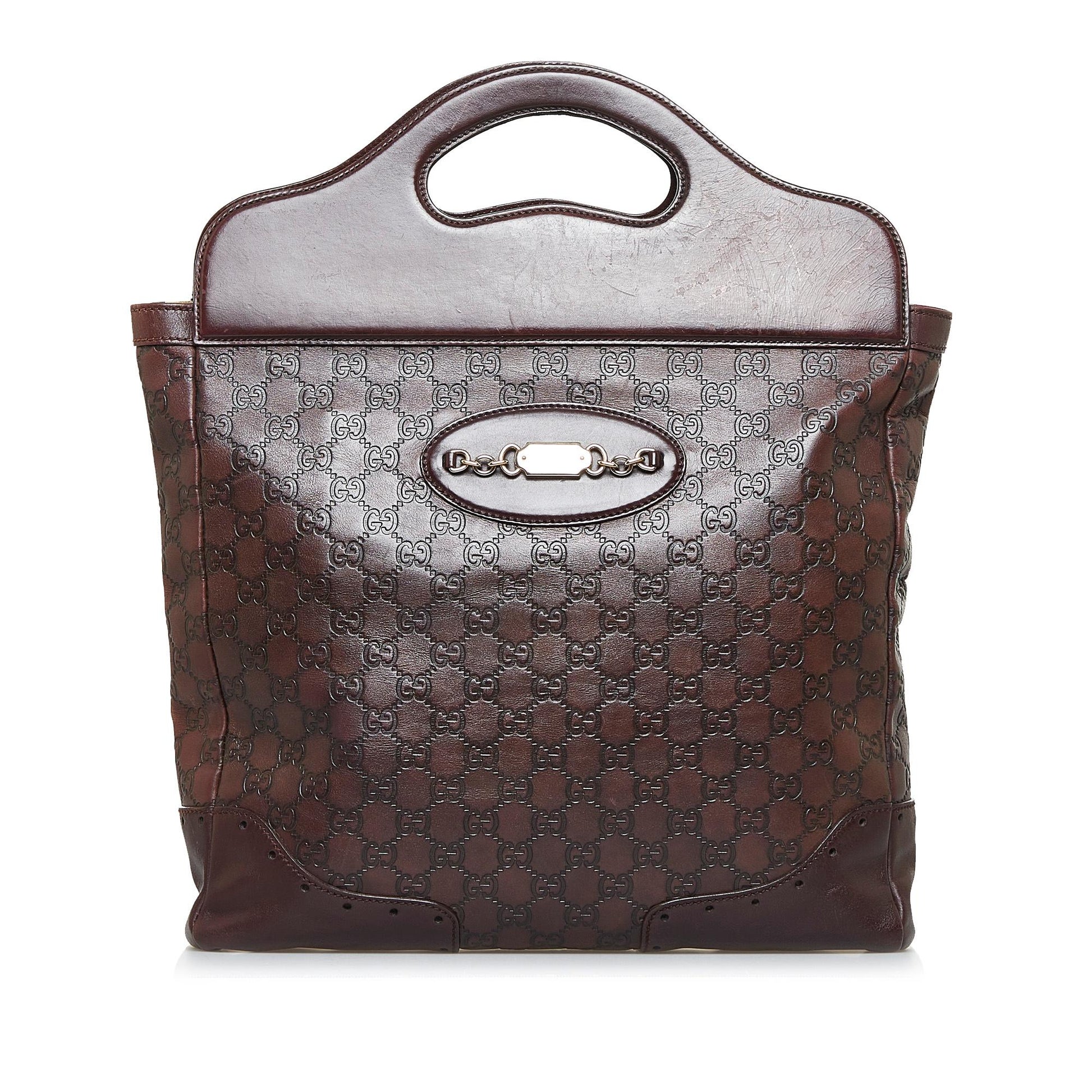 Gucci Guccissima Punch SHG-8Kgvyg Calf Brown Satchel Bag