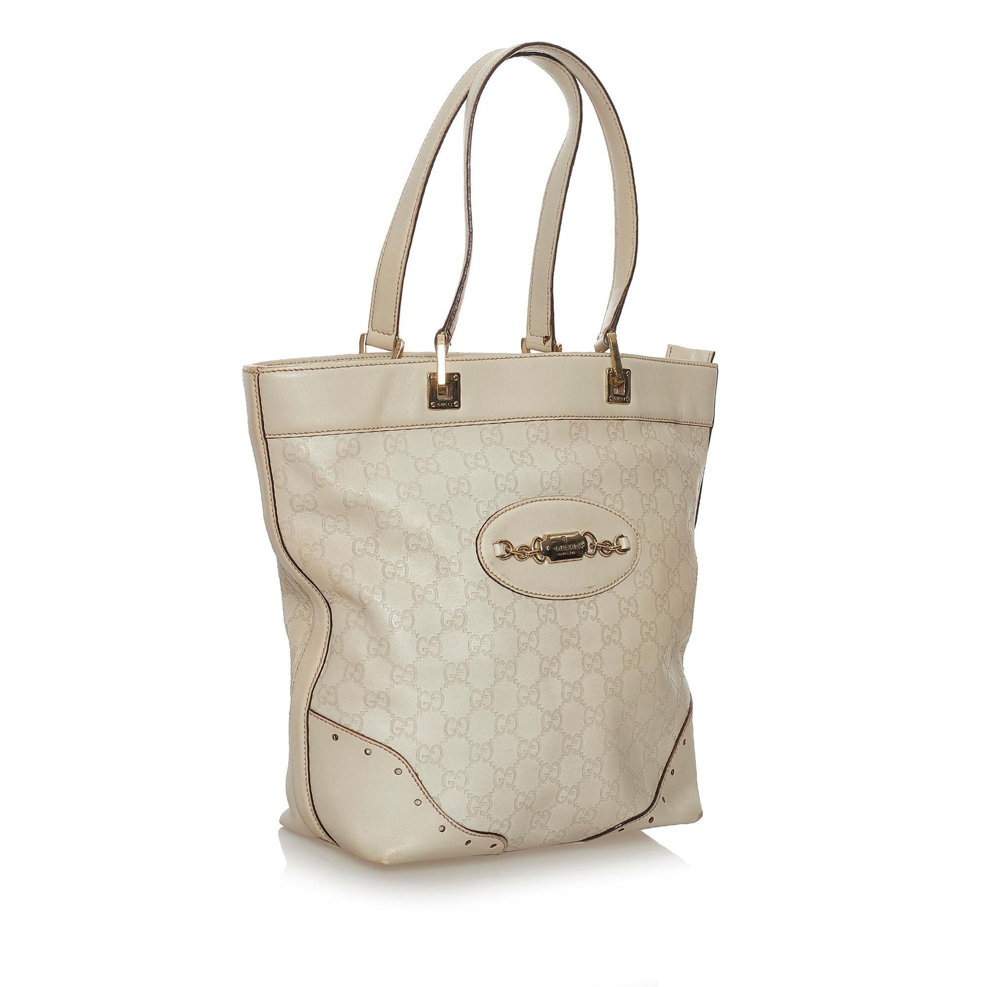 Gucci Guccissima Punch SHG Calf White Tote Bag