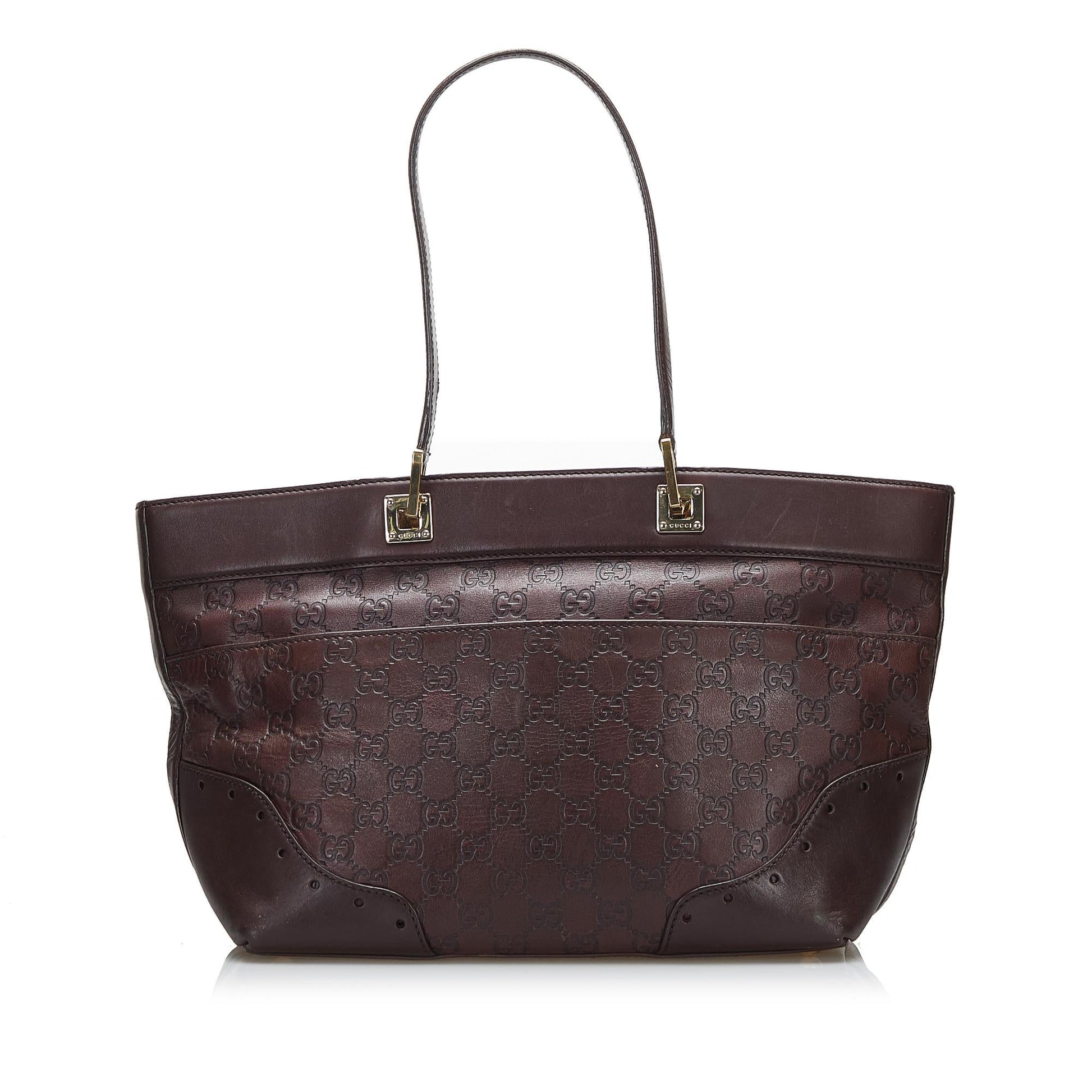 Gucci Guccissima Punch SHG-V1rTh1 Calf Brown Tote Bag
