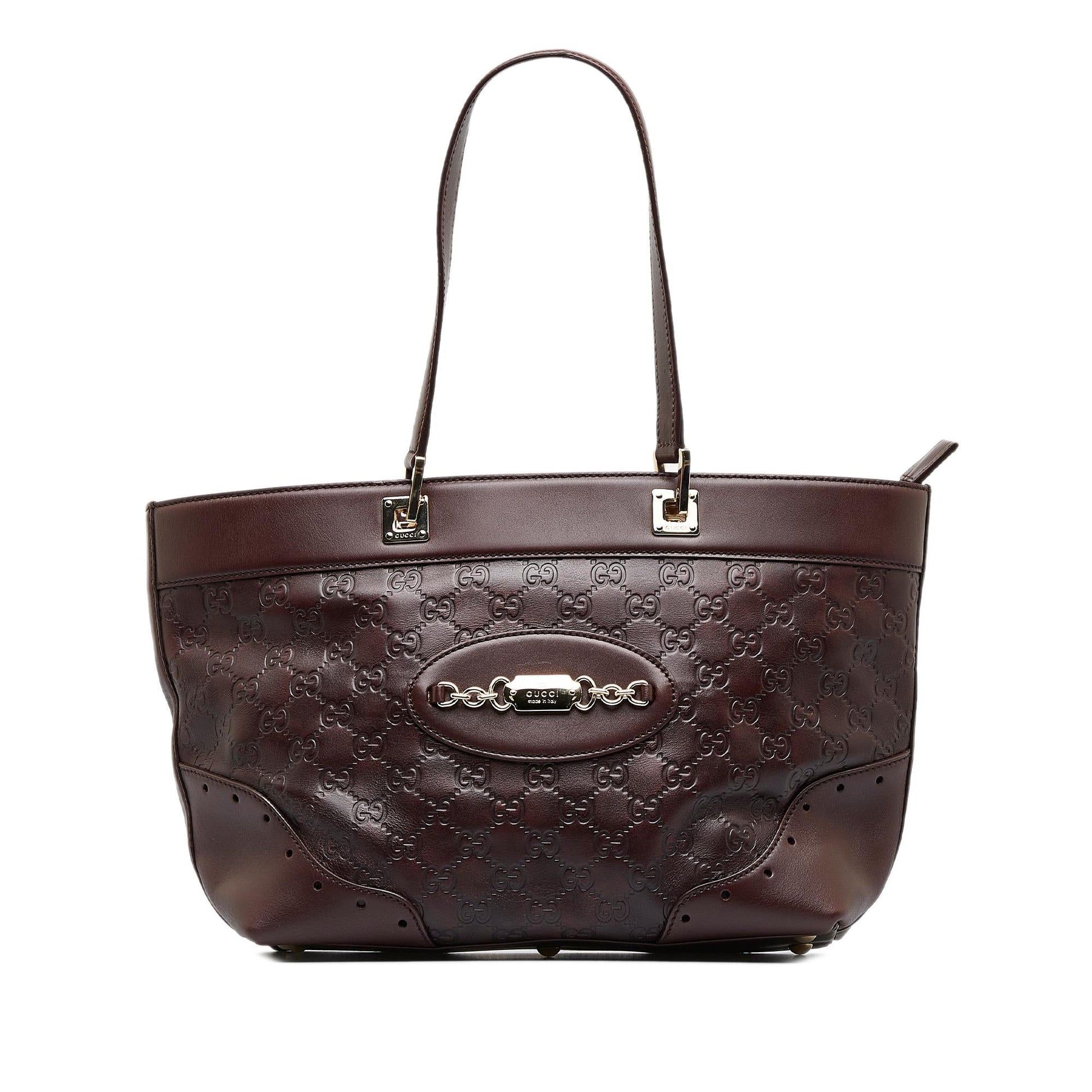 Gucci Guccissima Punch SHG-rASlGn Calf Brown Tote Bag