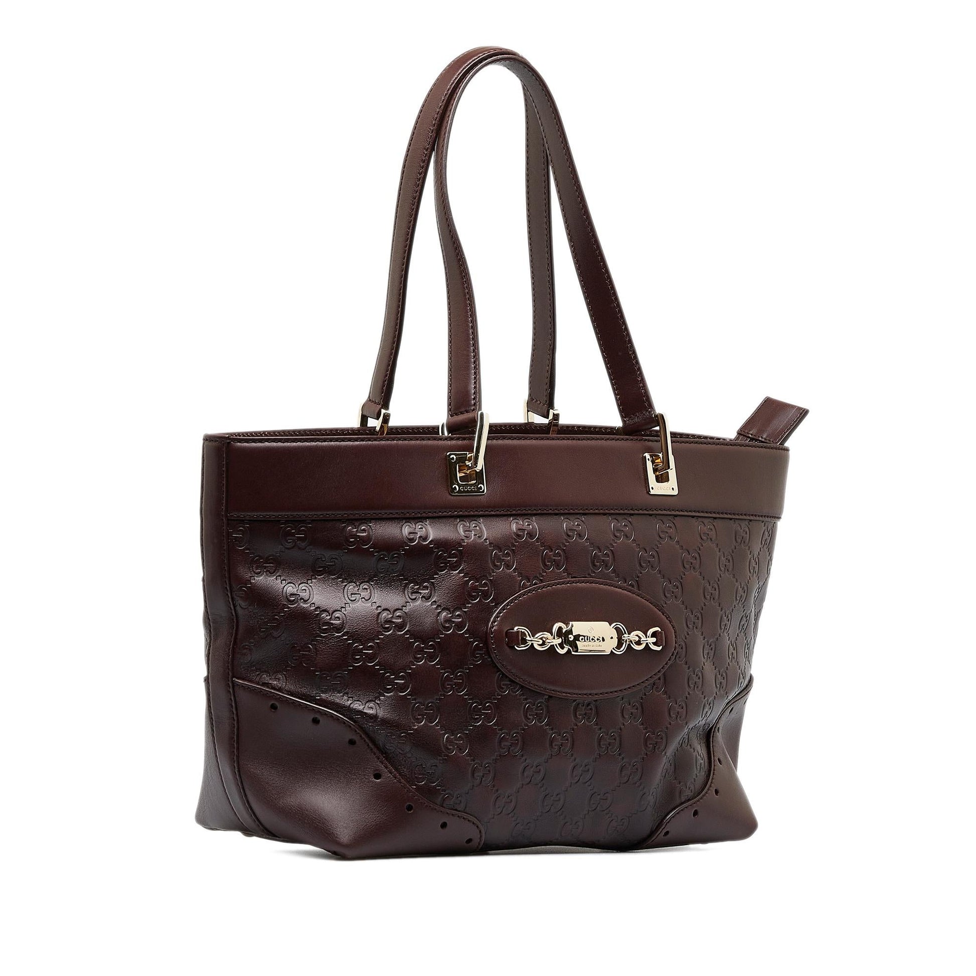 Gucci Guccissima Punch SHG-rASlGn Calf Brown Tote Bag