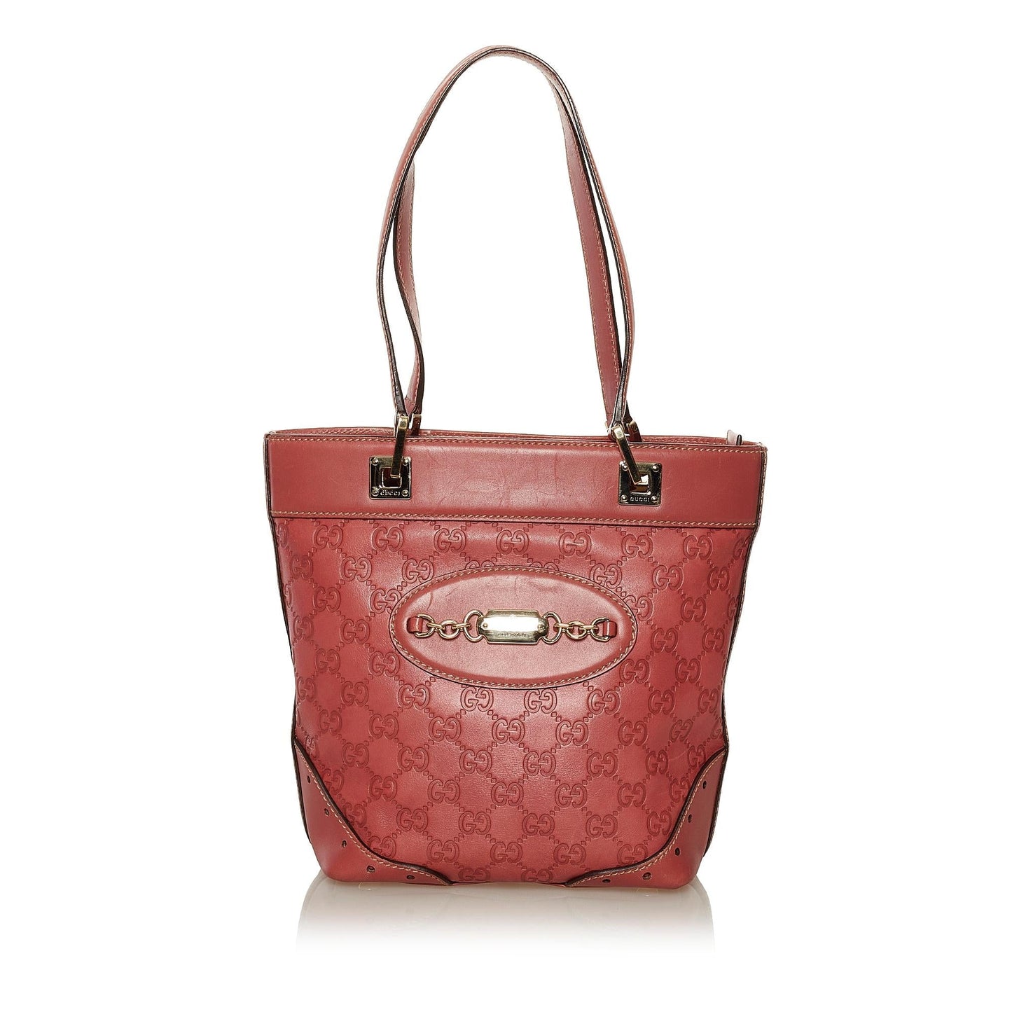 Gucci Guccissima Punch SHG Leather Red Tote Bag