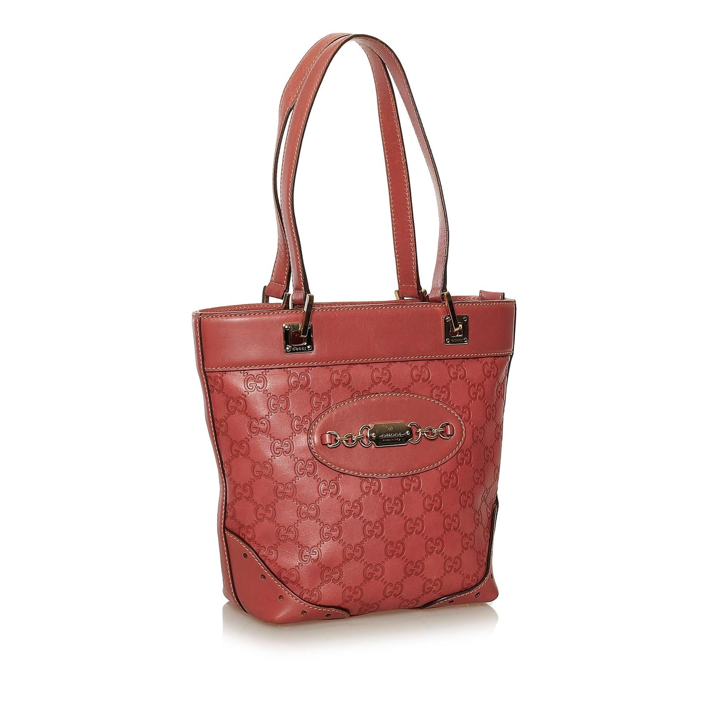 Gucci Guccissima Punch SHG Leather Red Tote Bag