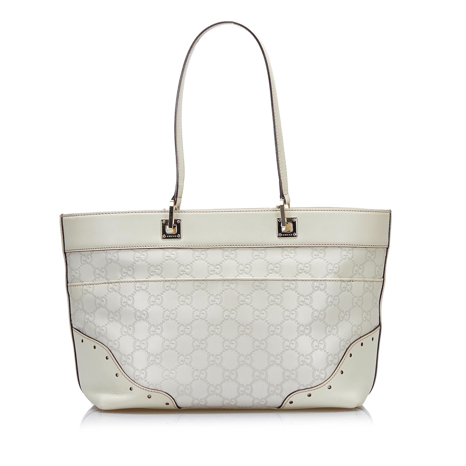 Gucci Guccissima Punch SHG-famjfI Calf White Tote Bag