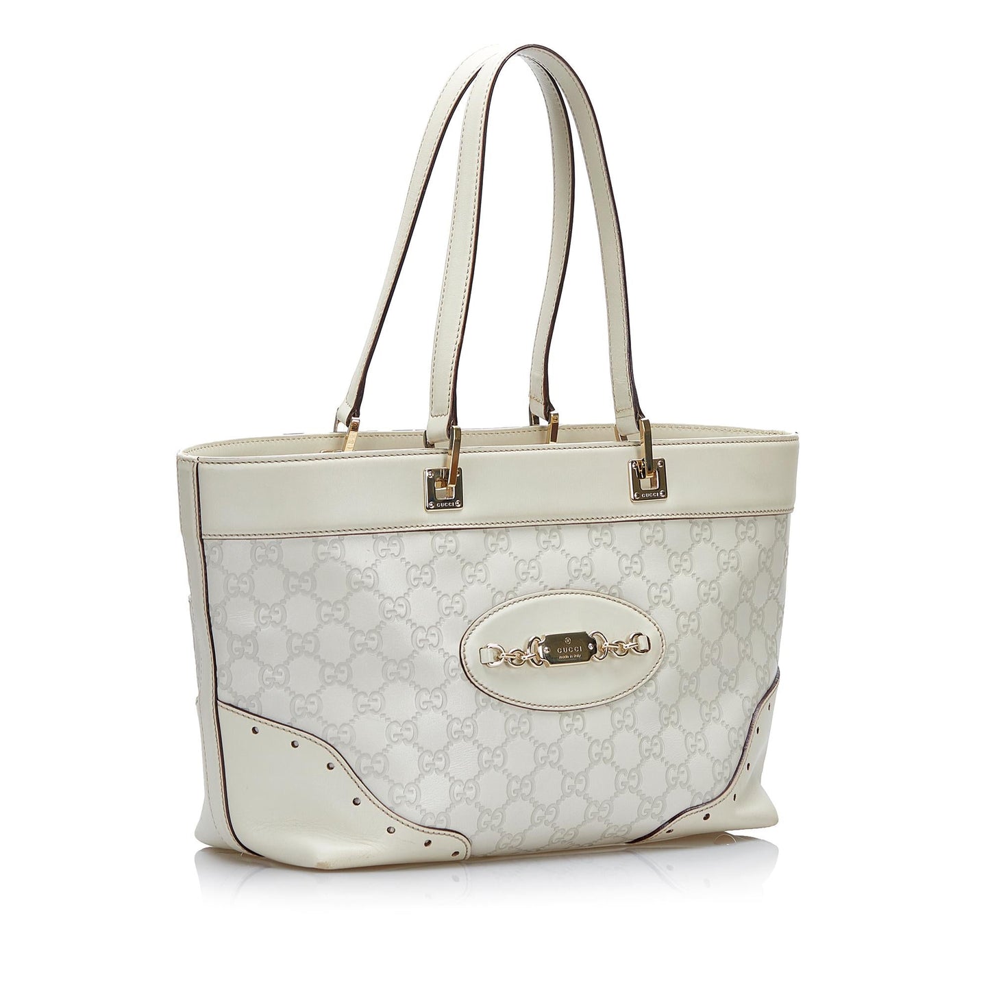 Gucci Guccissima Punch SHG-famjfI Calf White Tote Bag